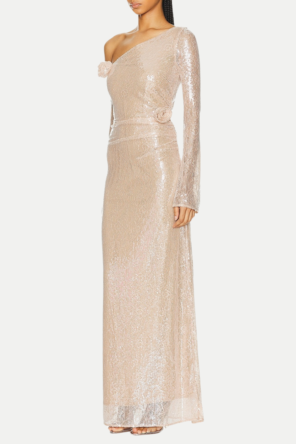 KLUCIA OFF SHOULDER MAXI DRESS, FLORAL SEQUIN PARTY