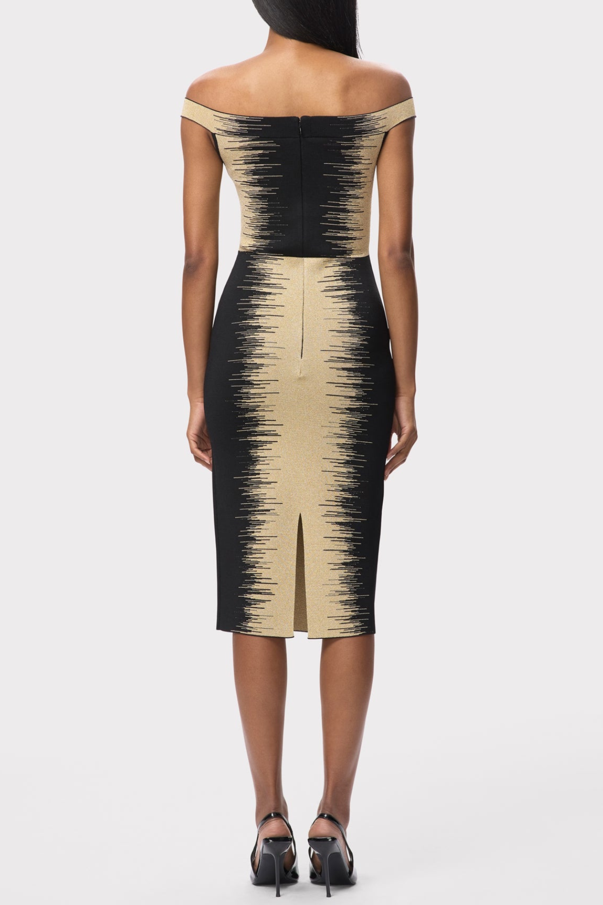 KODYO OFF-SHOULDER GRADIENT MIDI DRESS