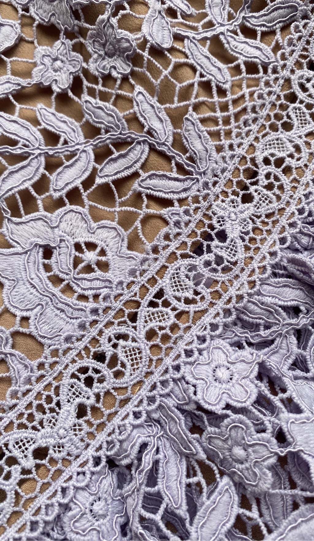 PURPLE LACE TIERED MINI DRESS FOR PARTIES