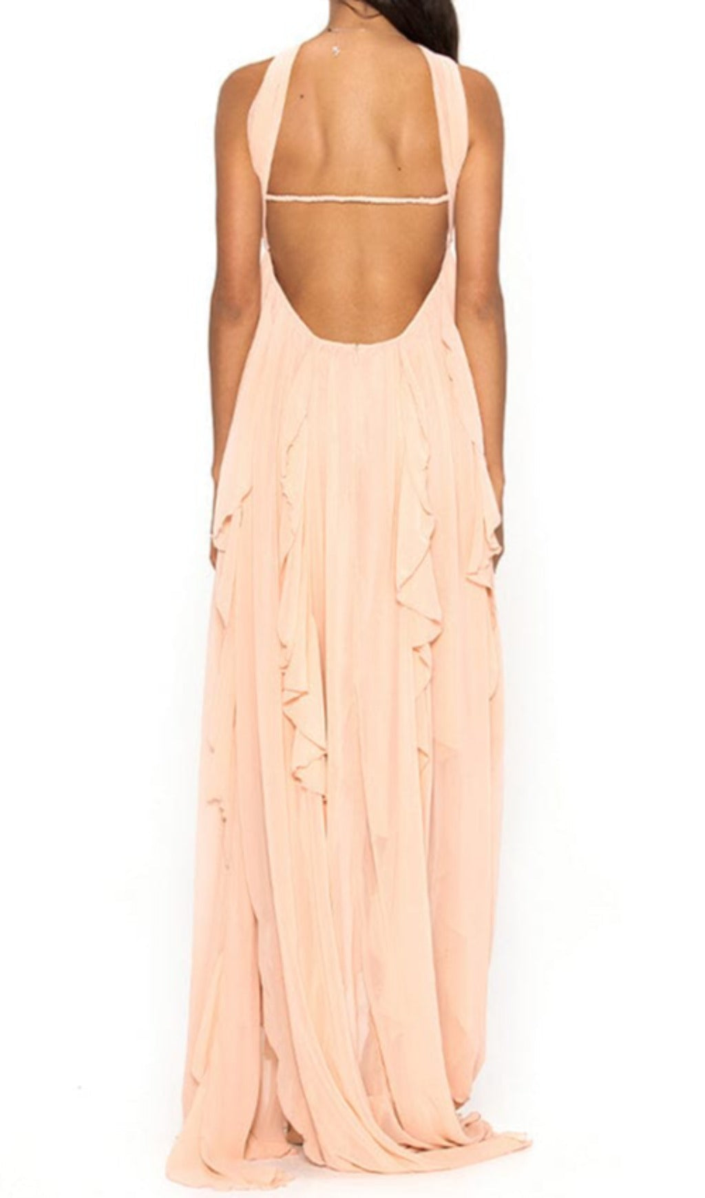LACE PINK MAXI DRESS FOR WEDDING GUEST