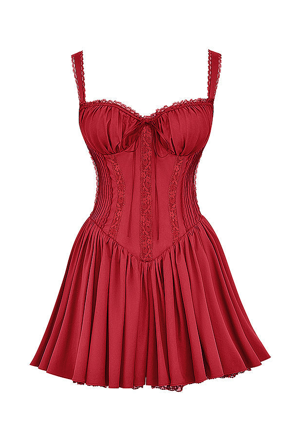 LACE-UP CORSET MINI DRESS FOR PARTY NIGHT