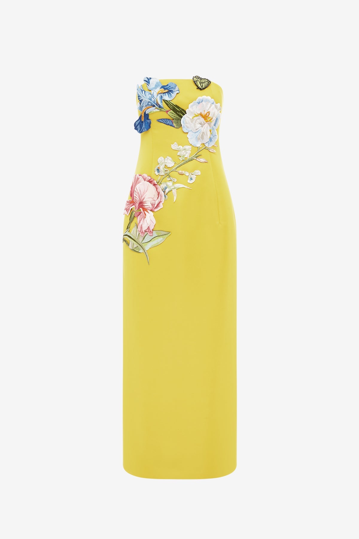 HELOISE YELLOW BUSTIER FLORAL MAXI DRESS
