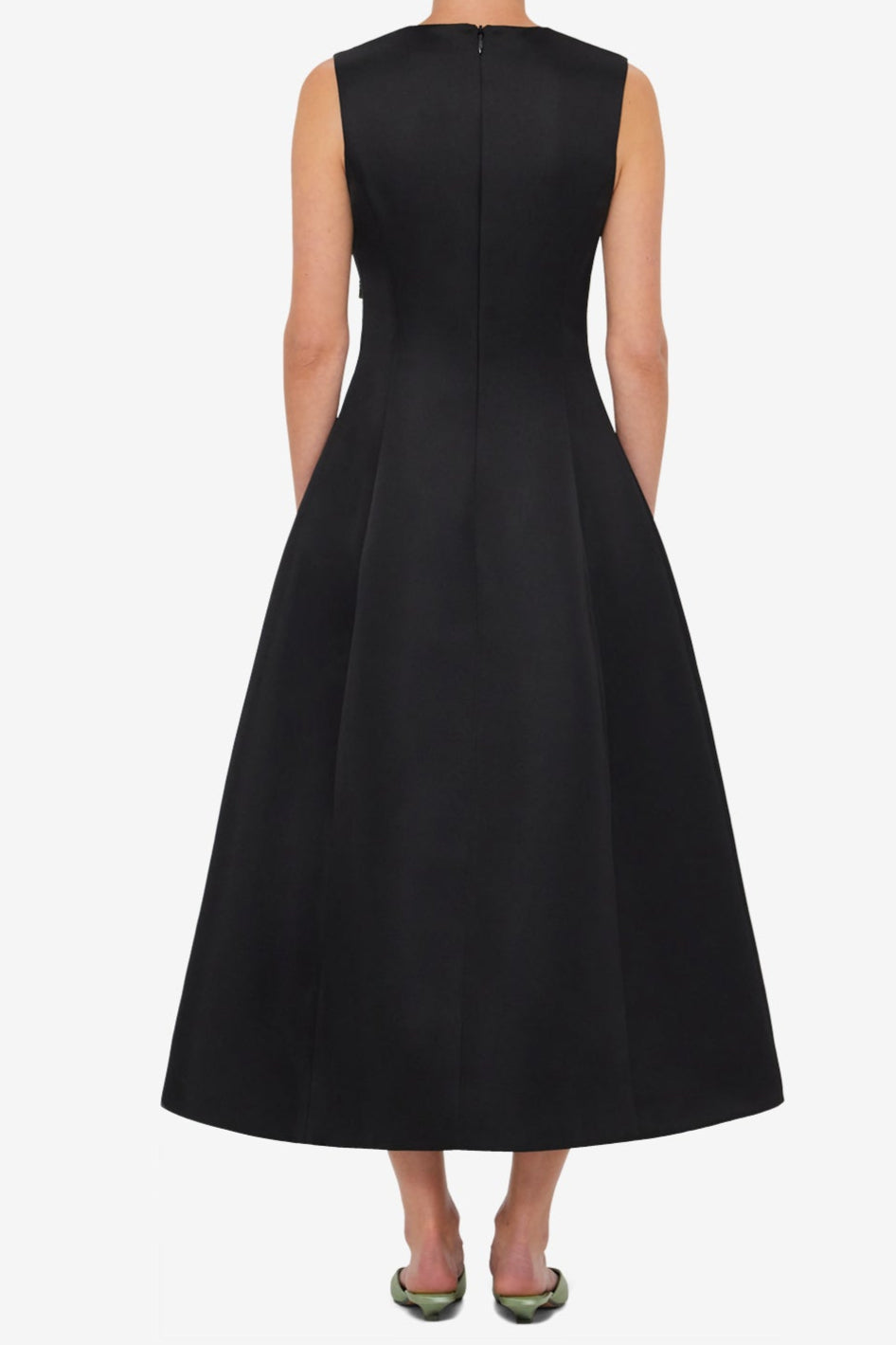 KATE FLORAL MIDI DRESS, BLACK SLEEVELESS EMBELLISHED