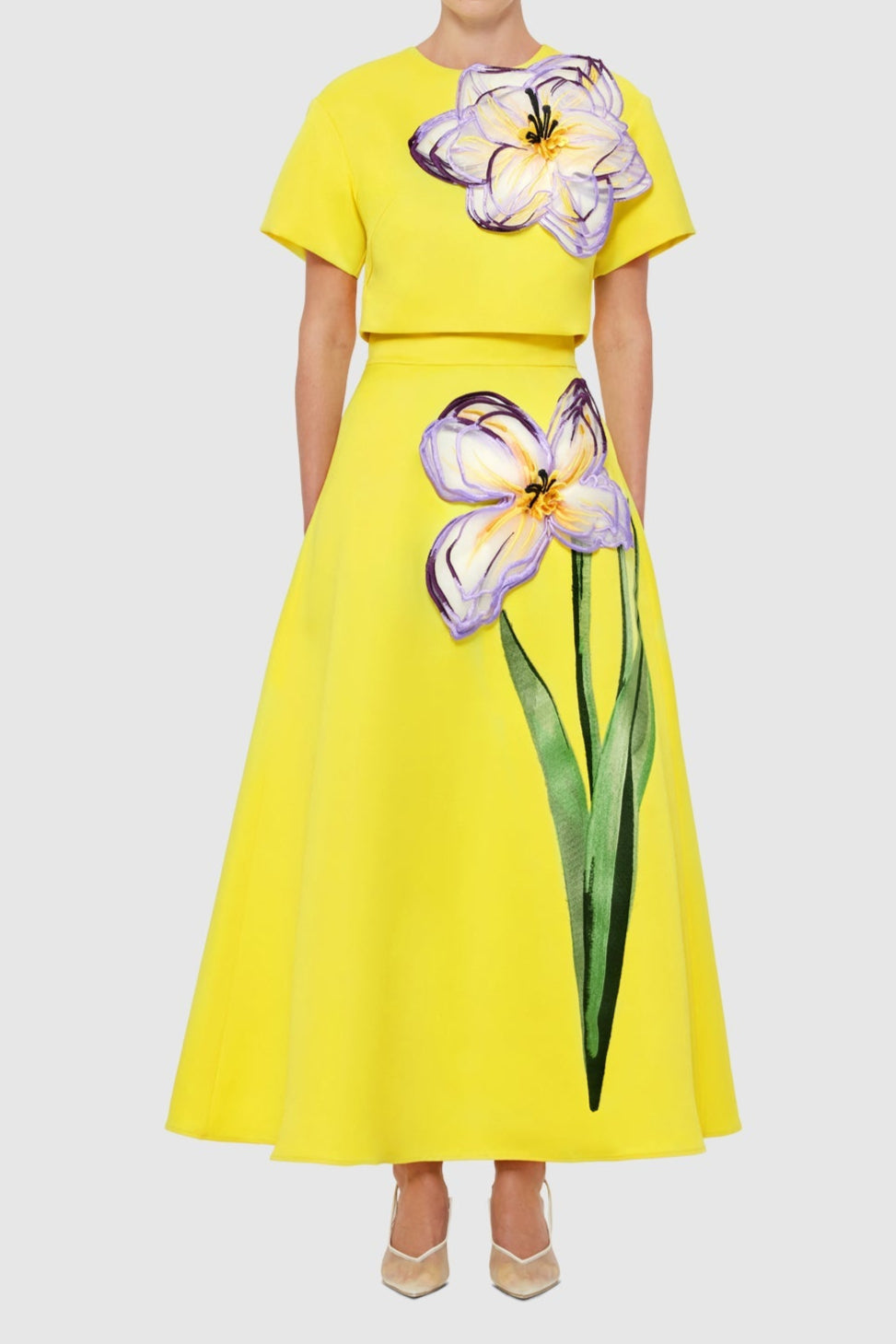 LLSS25103_IndieSleeveTop-IrisPrintinYellow_1 INDIE APPLIQUE SLEEVE YELLOW IRIS PRINT SET