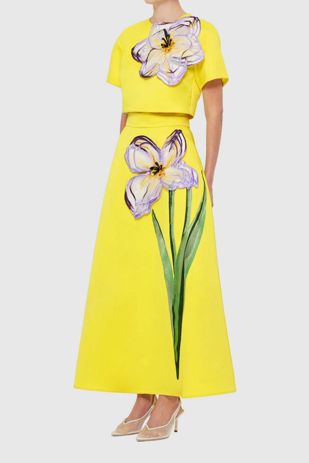 INDIE APPLIQUE SLEEVE YELLOW IRIS PRINT SET
