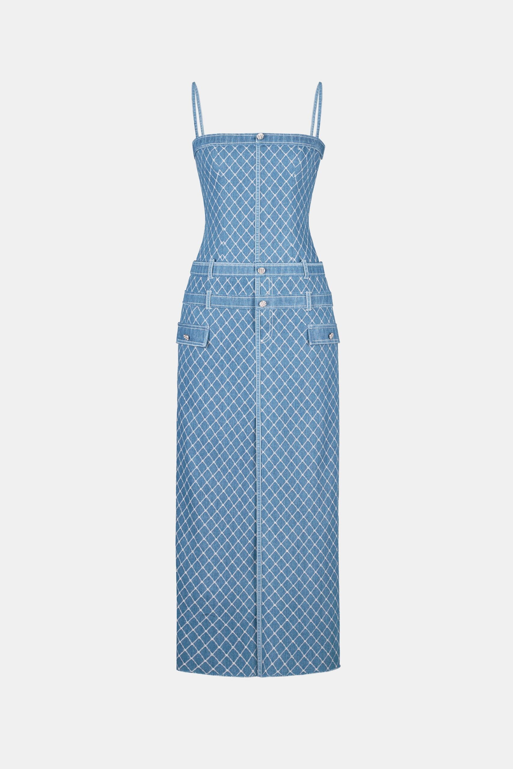 MIDI DENIM STRING DRESS - CASUAL SUMMER
