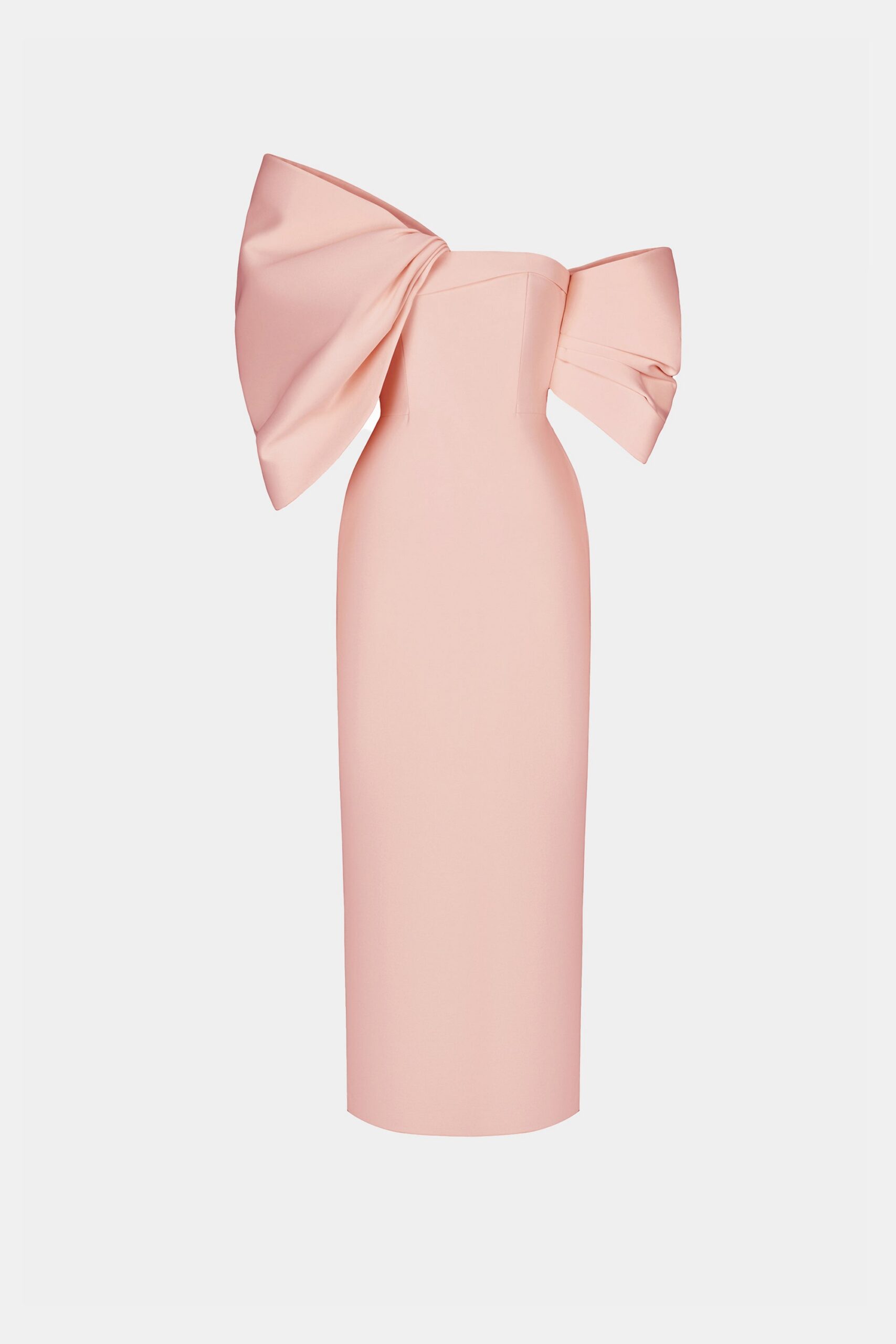 PINK BIG BOW MIDI DRESS FOR PARTY
