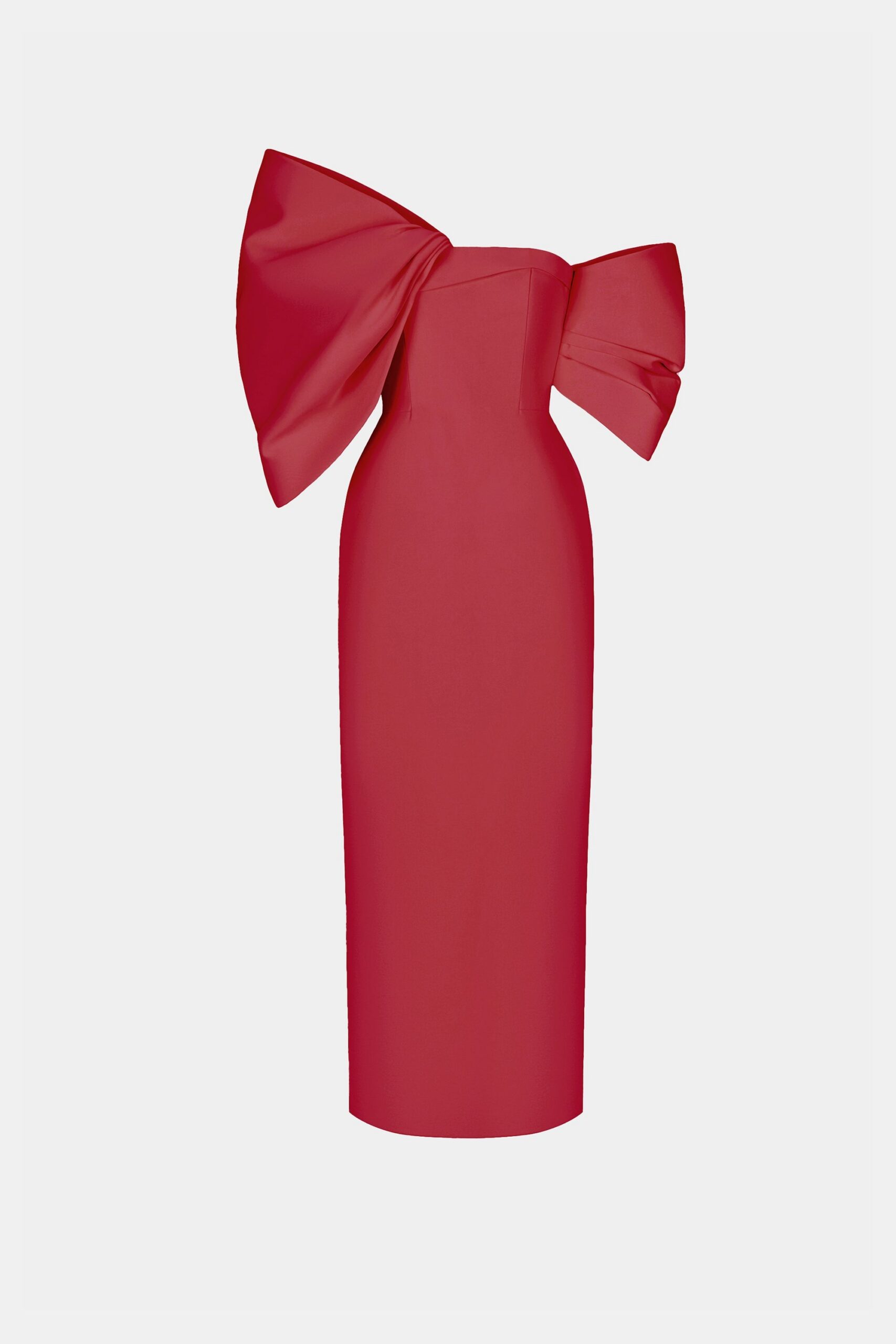 RED BIG BOW DRESS, PARTY FORMAL SILHOUETTE