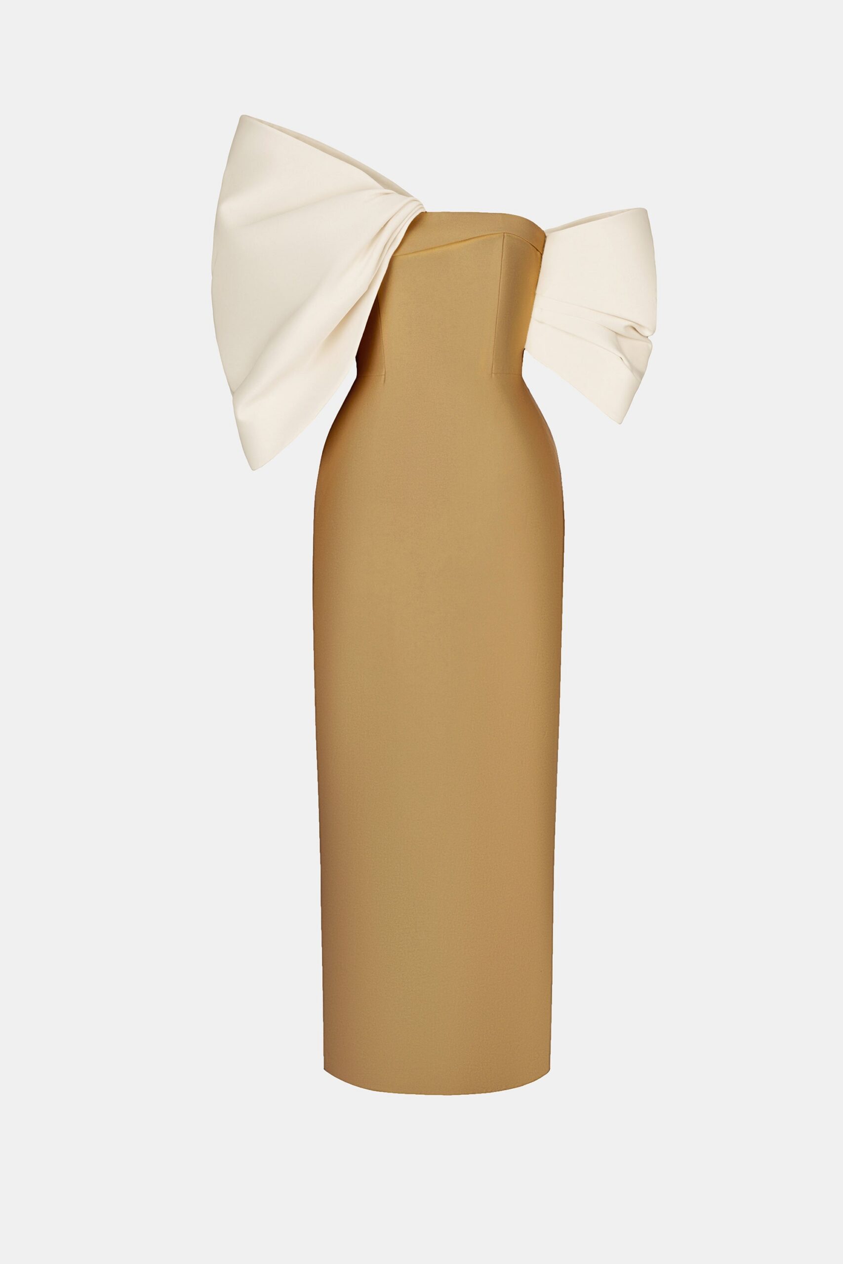 CAMEL BIG BOW PARTY DRESS