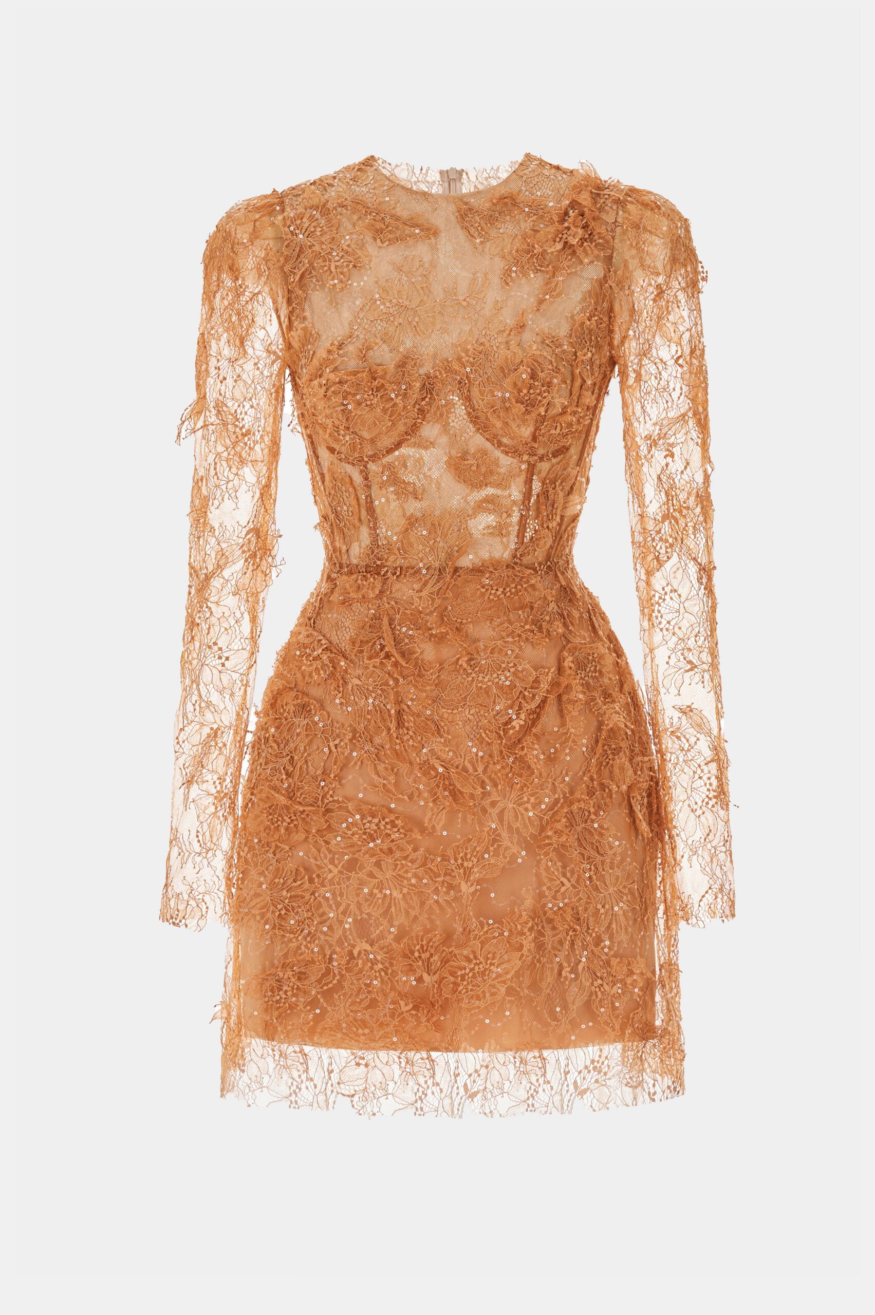 HONEY BEADED LACE MINI DRESS FOR COCKTAIL PARTY