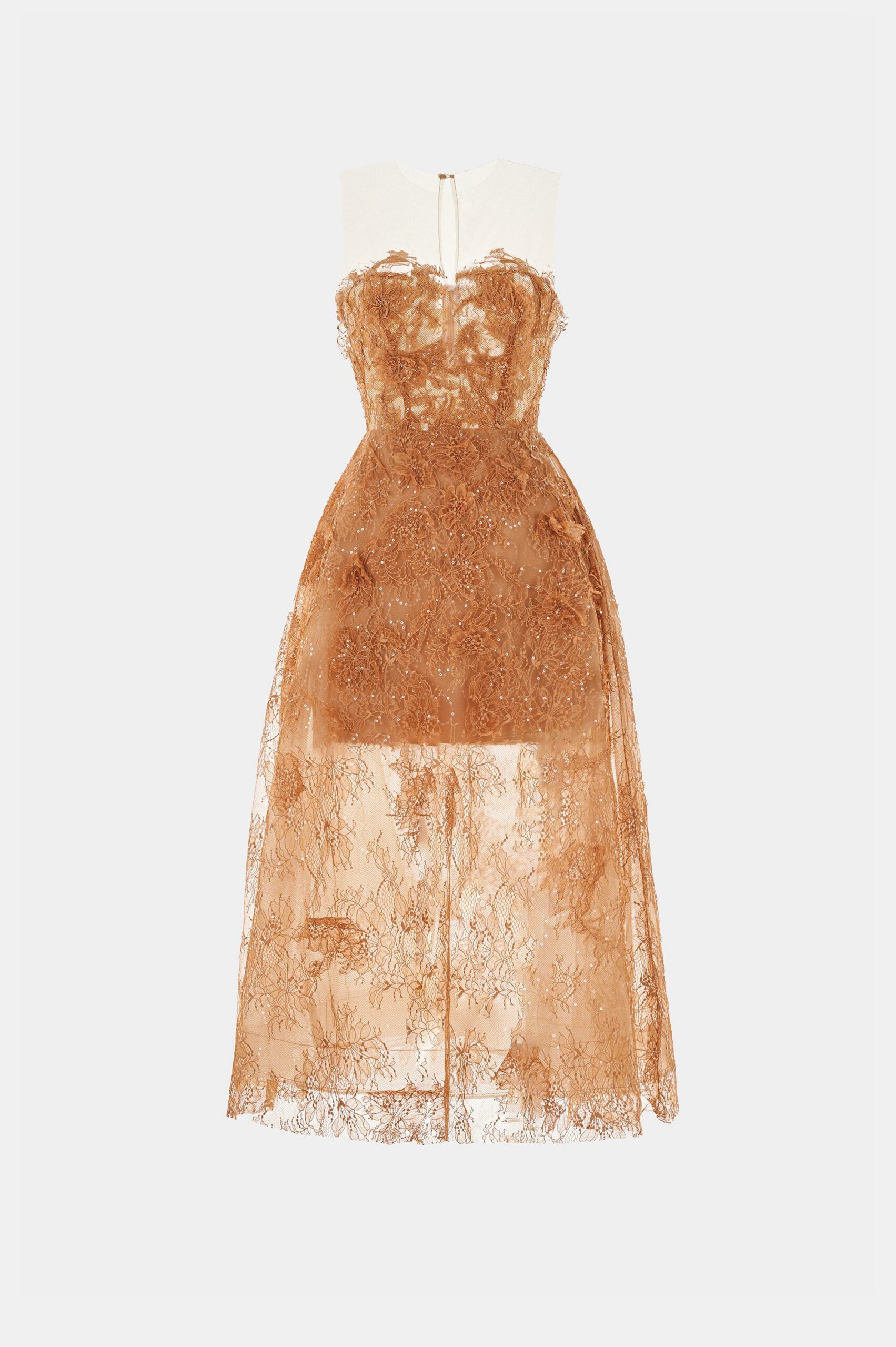 HONEY BEADED LACE COCKTAIL DRESS