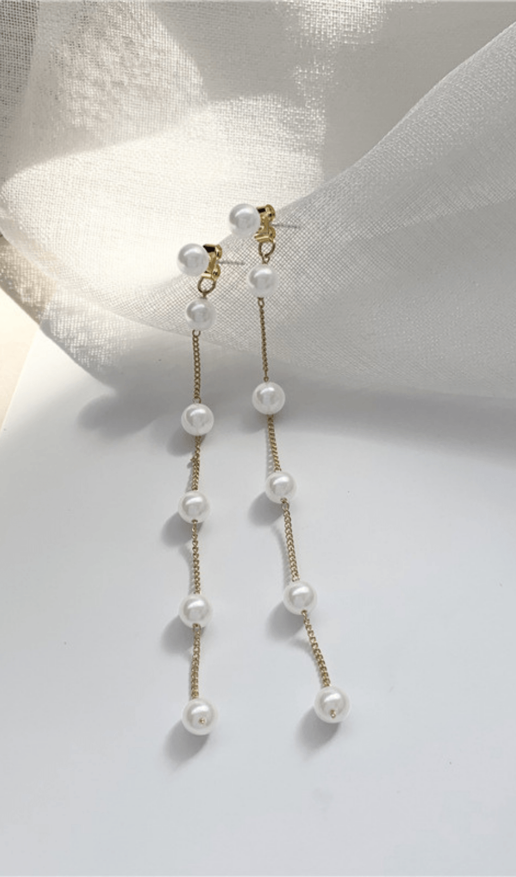 LONG PEARL TASSEL EARRINGS FOR WEDDING PARTY