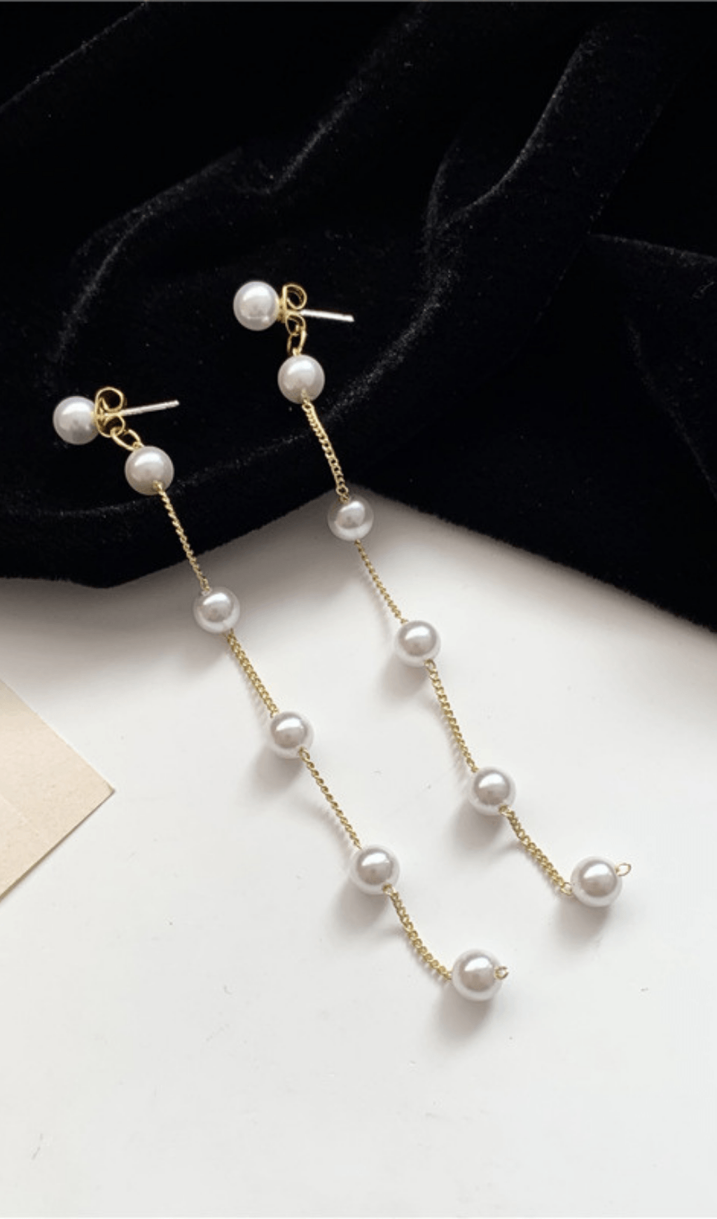LONG PEARL TASSEL EARRINGS FOR WEDDING PARTY