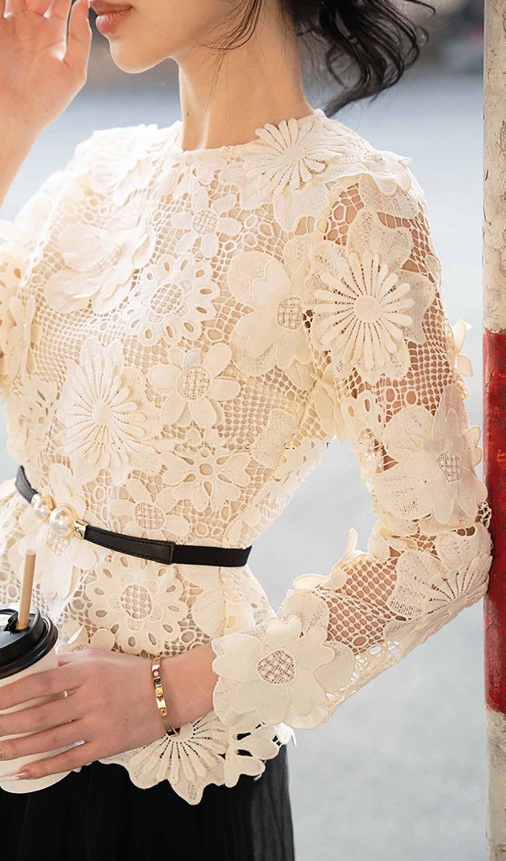 LACE TWO PIECE SET, LONG SLEEVE PARTY OUTFIT