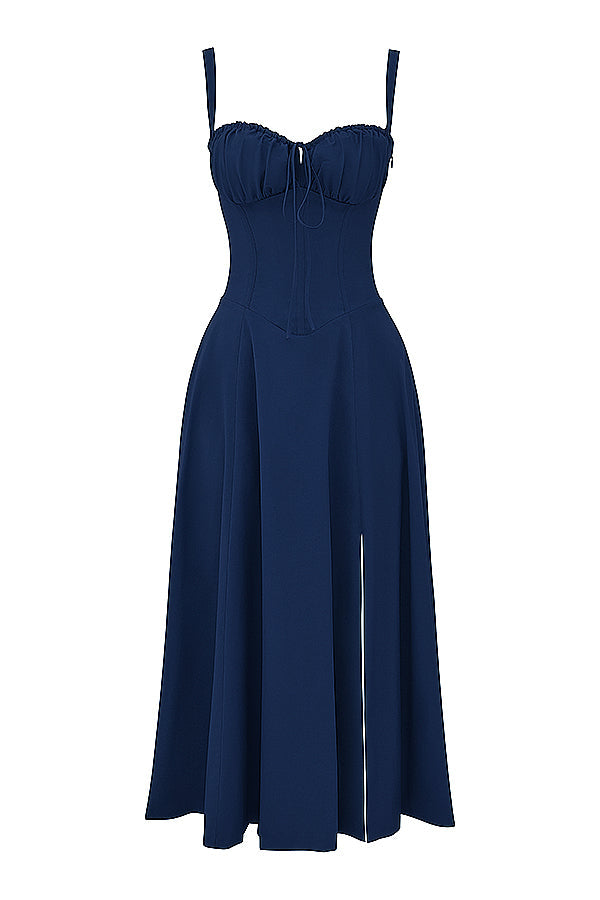LOUISA BUSTIER MIDI DRESS FOR WEDDING GUEST