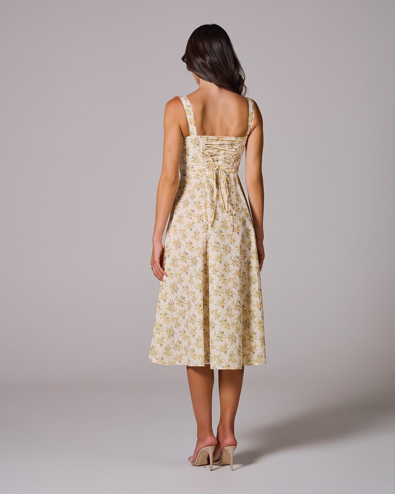 LOUISA_FLORAL_YELLOW_7 LOUISA BUSTIER MIDI DRESS FOR WEDDING GUEST
