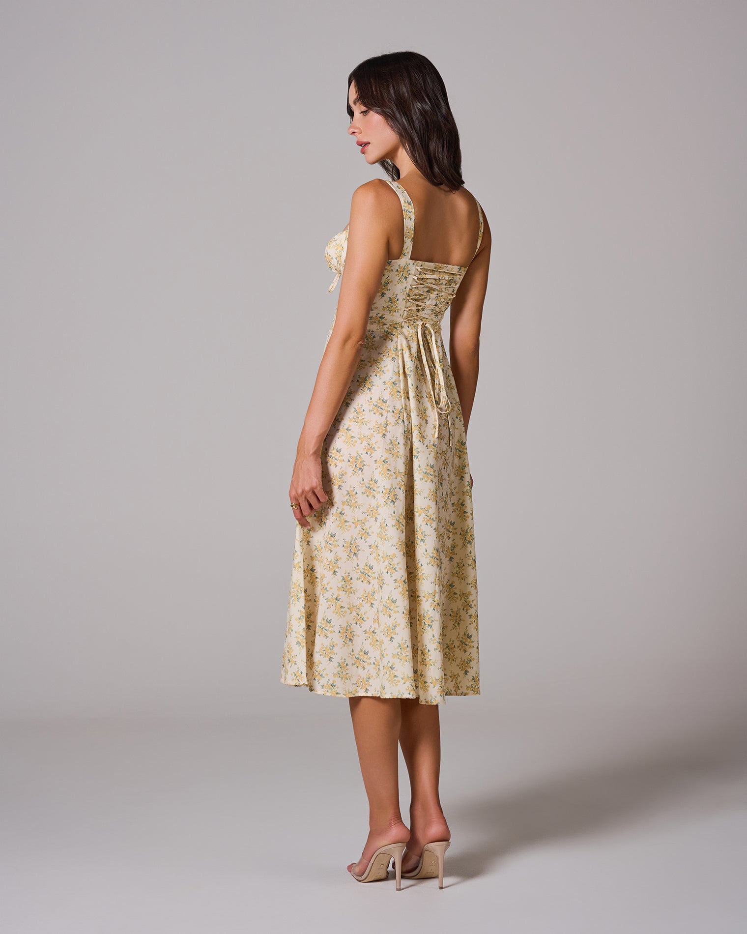 LOUISA_FLORAL_YELLOW_8 LOUISA BUSTIER MIDI DRESS FOR WEDDING GUEST
