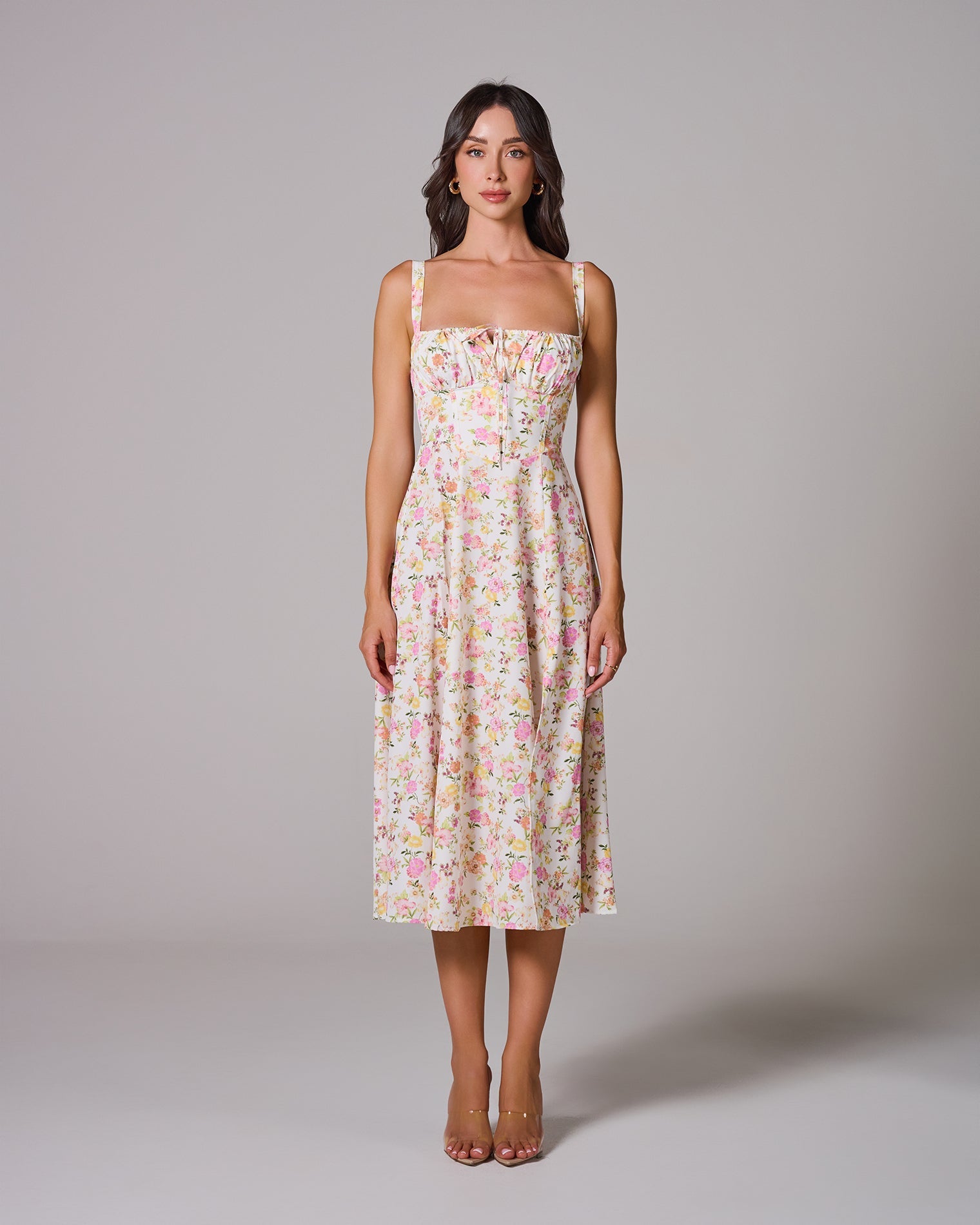 LOUISA_MINKY_1 LOUISA BUSTIER MIDI DRESS FOR WEDDING GUEST