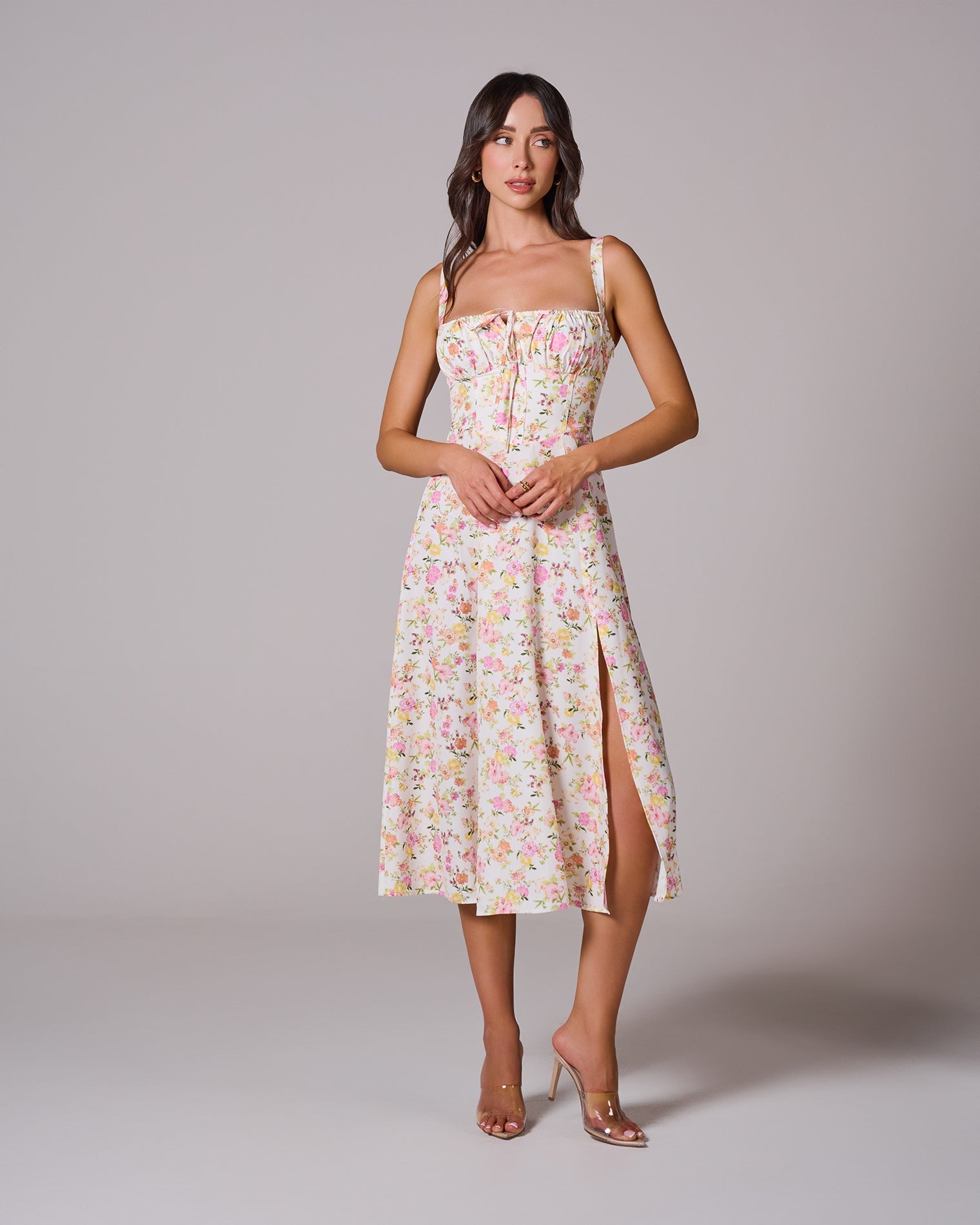 LOUISA_MINKY_2 LOUISA BUSTIER MIDI DRESS FOR WEDDING GUEST