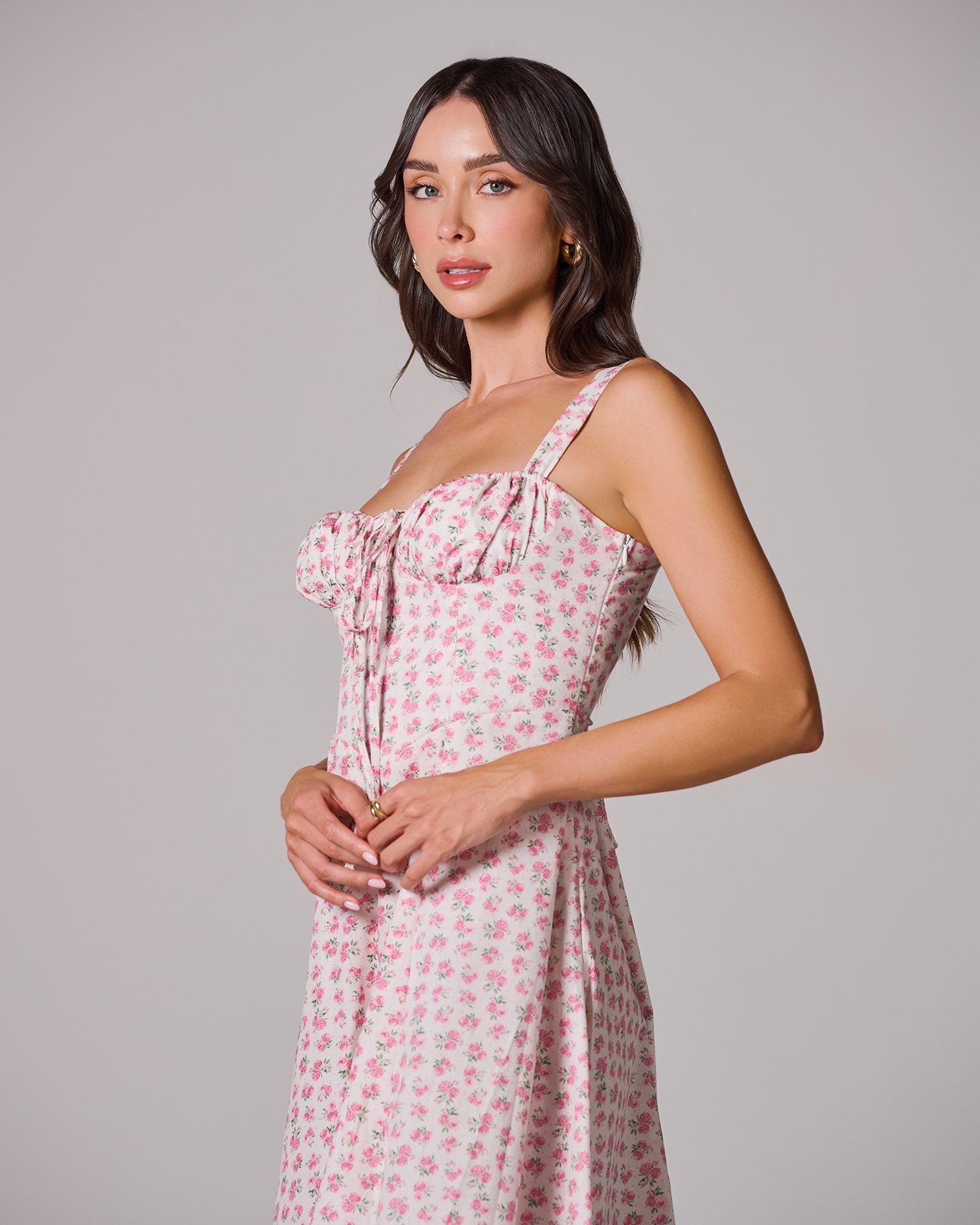 LOUISA_ROSEBUD_2 LOUISA BUSTIER MIDI DRESS FOR WEDDING GUEST