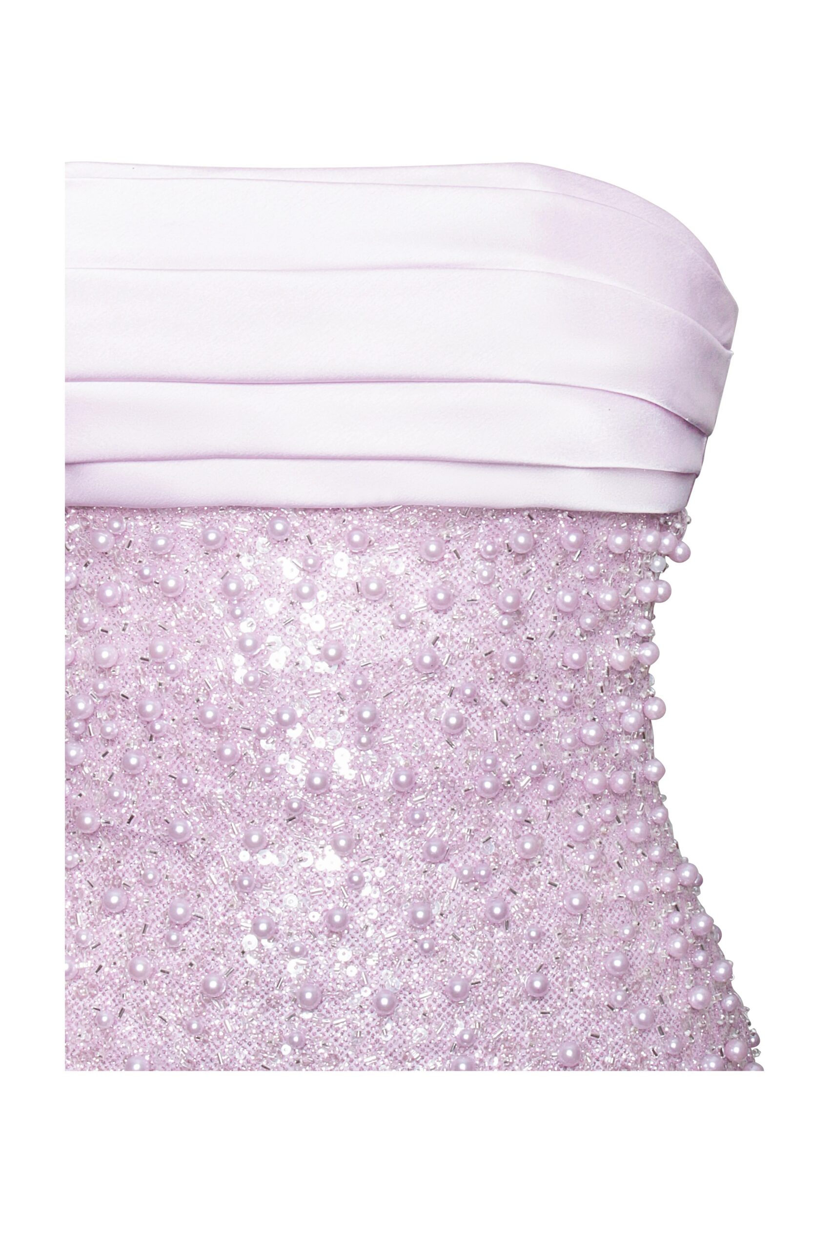 GLITTERING PINK SATIN BEADED MAXI DRESS