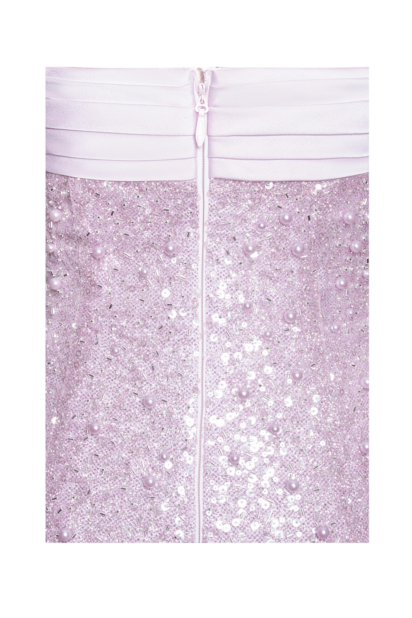 GLITTERING PINK SATIN BEADED MAXI DRESS