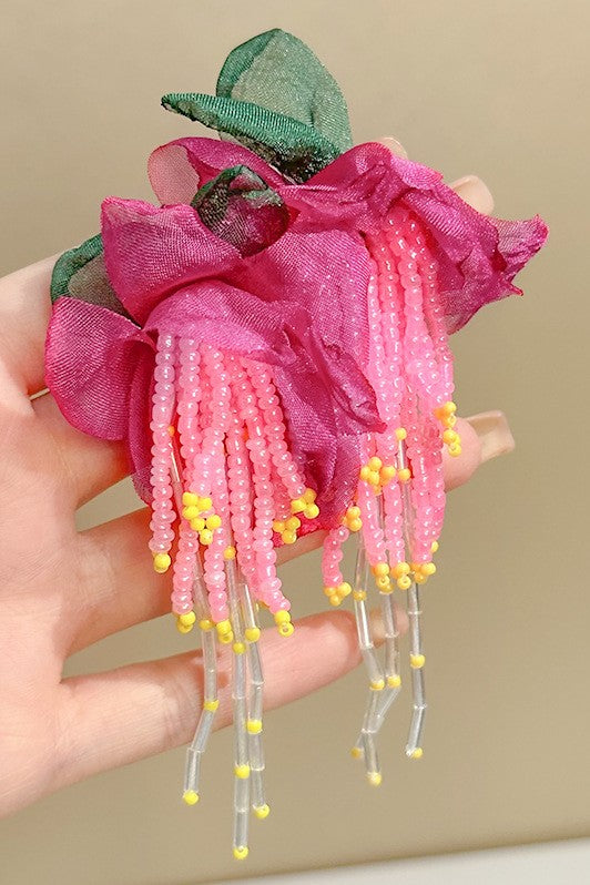 LAUREN FLORAL BEAD DROP EARRINGS FOR WEDDING