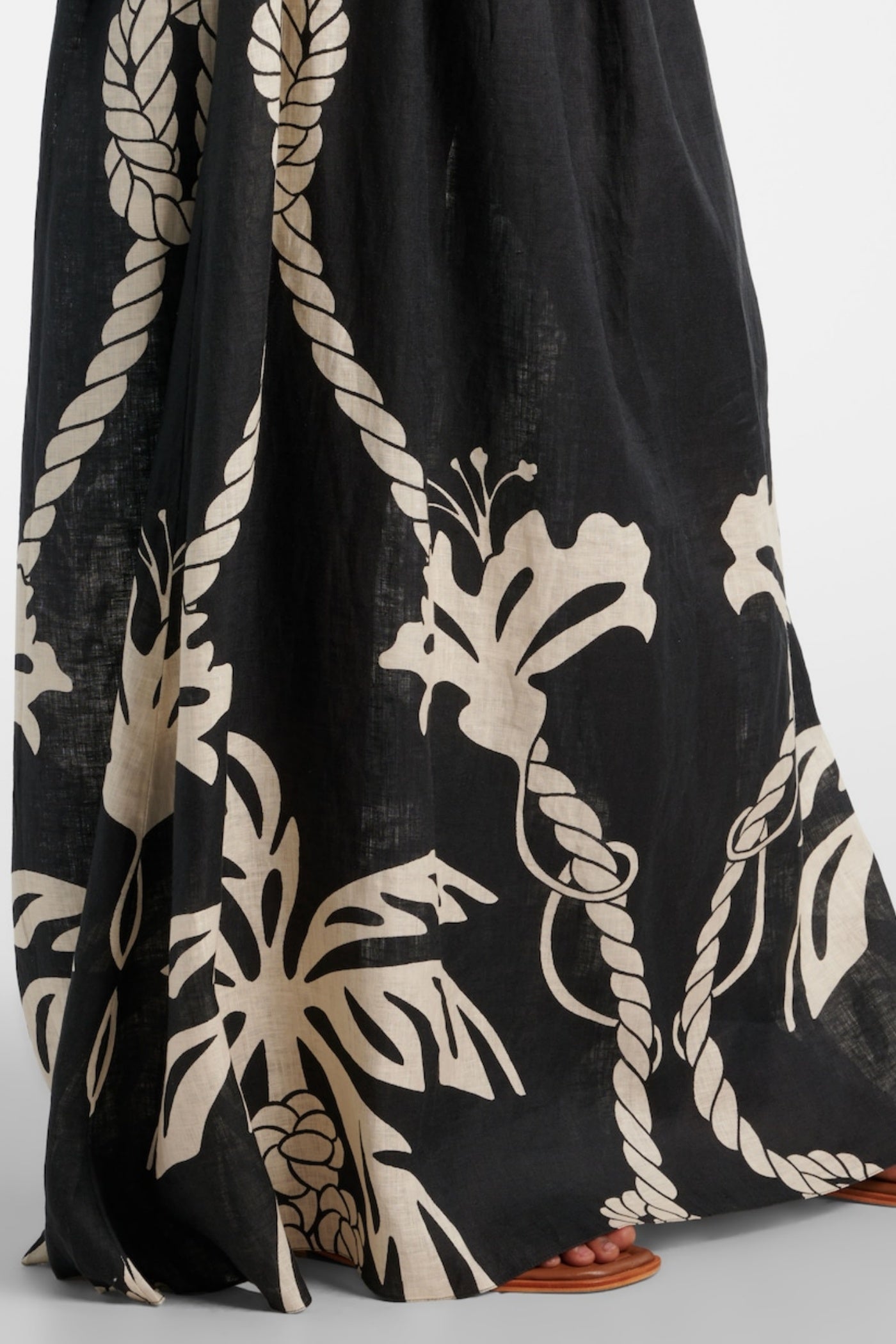 LAWEREY PRINT LINEN MAXI DRESS FOR VACATION