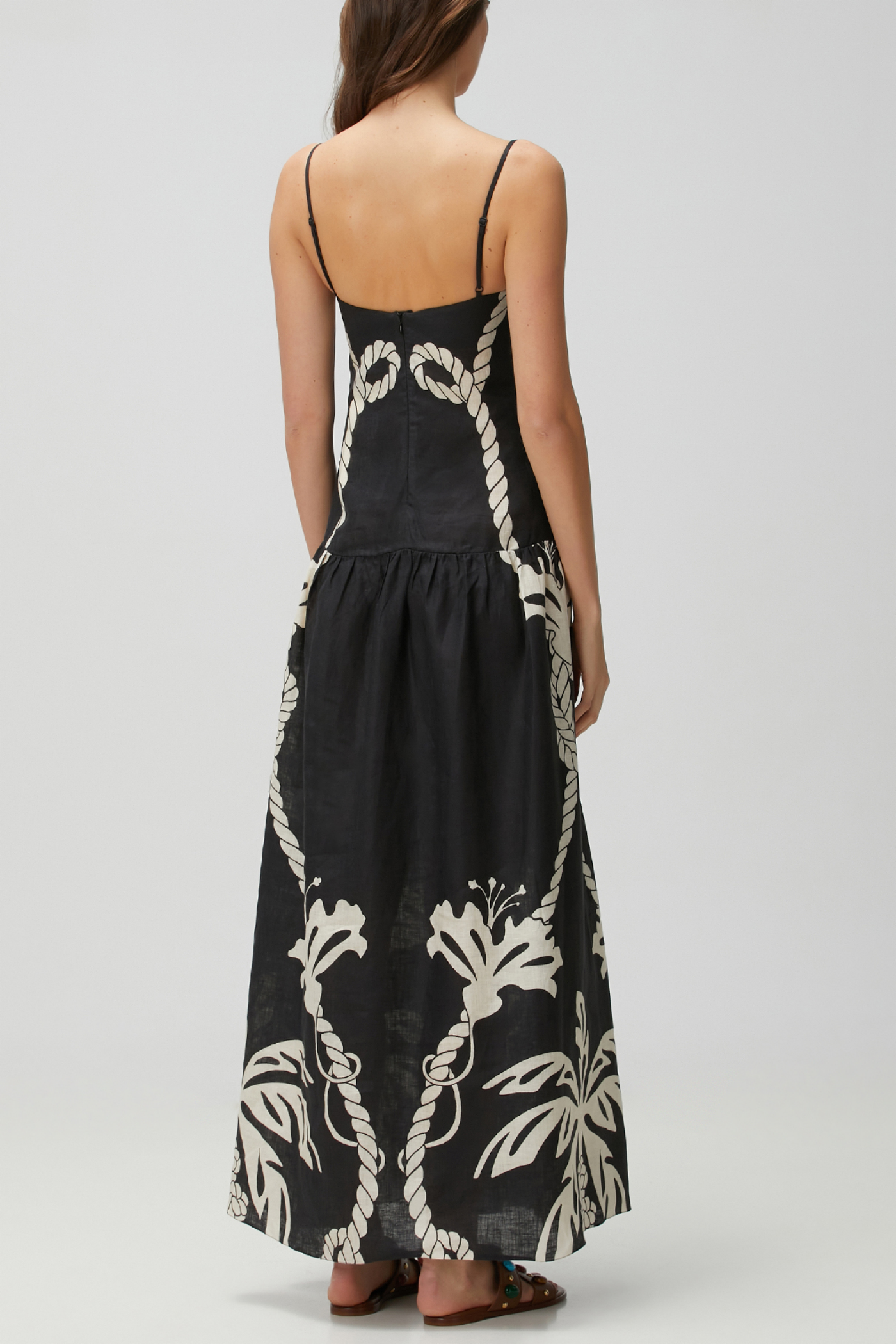 LAWEREY PRINT LINEN MAXI DRESS FOR VACATION
