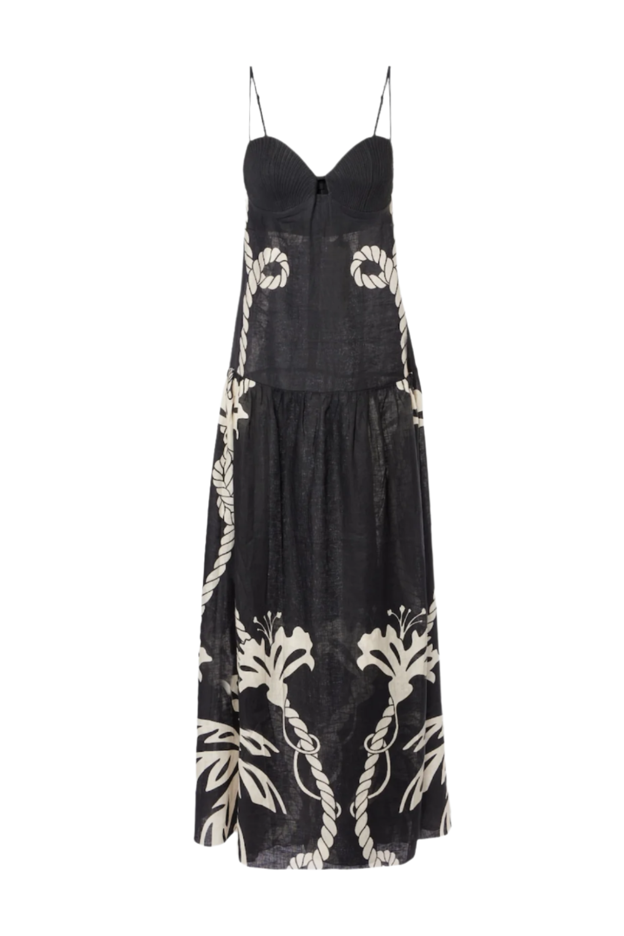 LAWEREY PRINT LINEN MAXI DRESS FOR VACATION