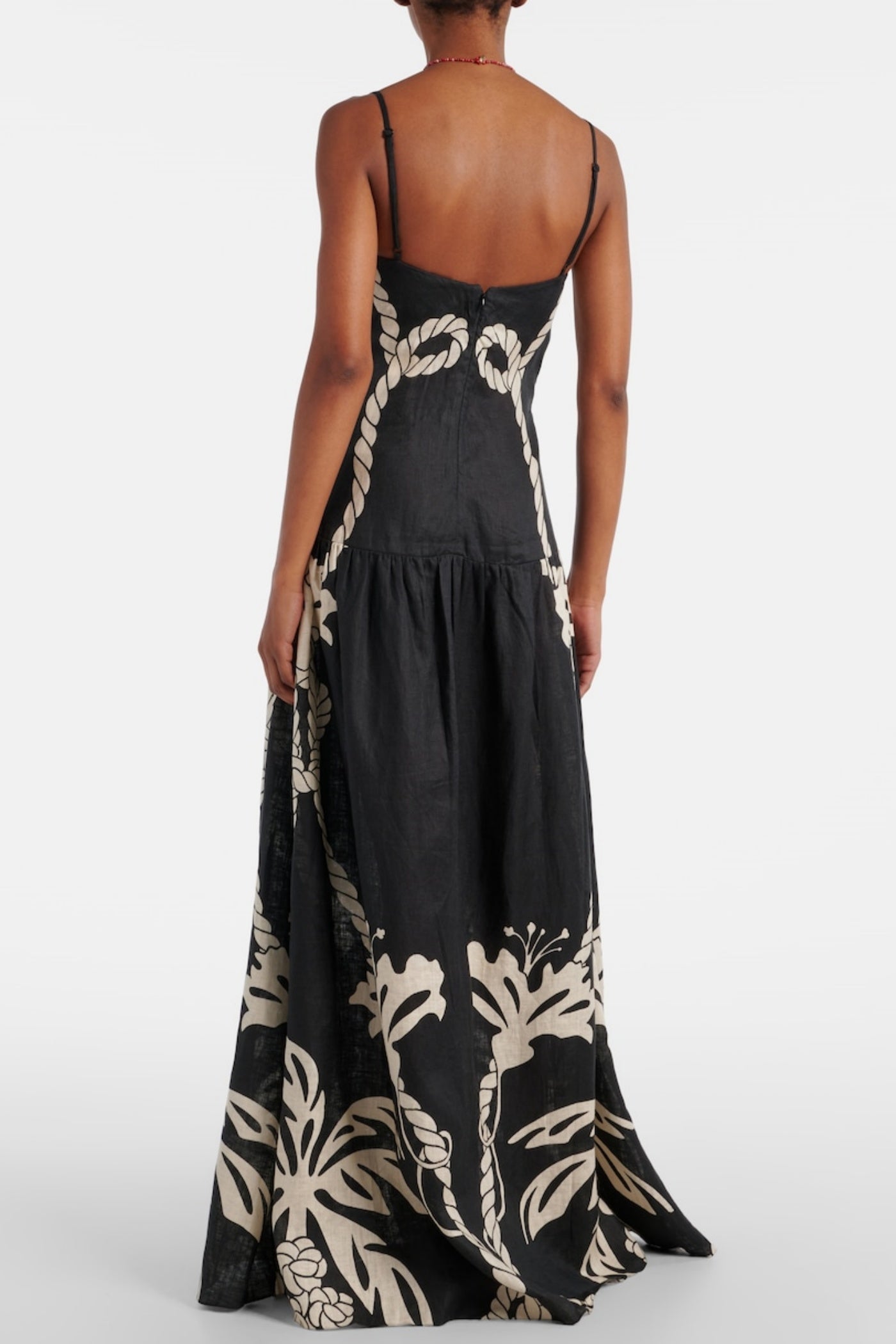 LAWEREY PRINT LINEN MAXI DRESS FOR VACATION