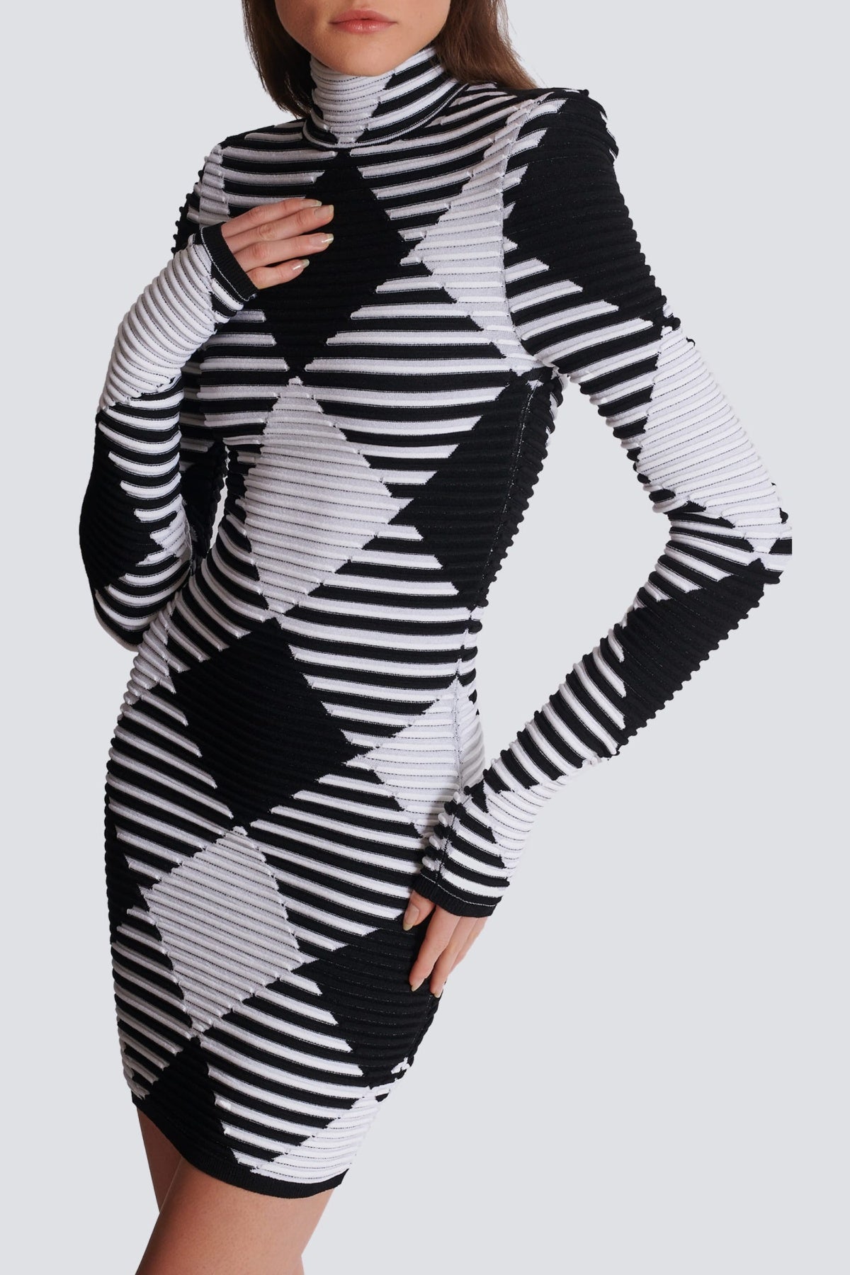 LERO GINGHAM MINI BANDAGE DRESS FOR PARTY