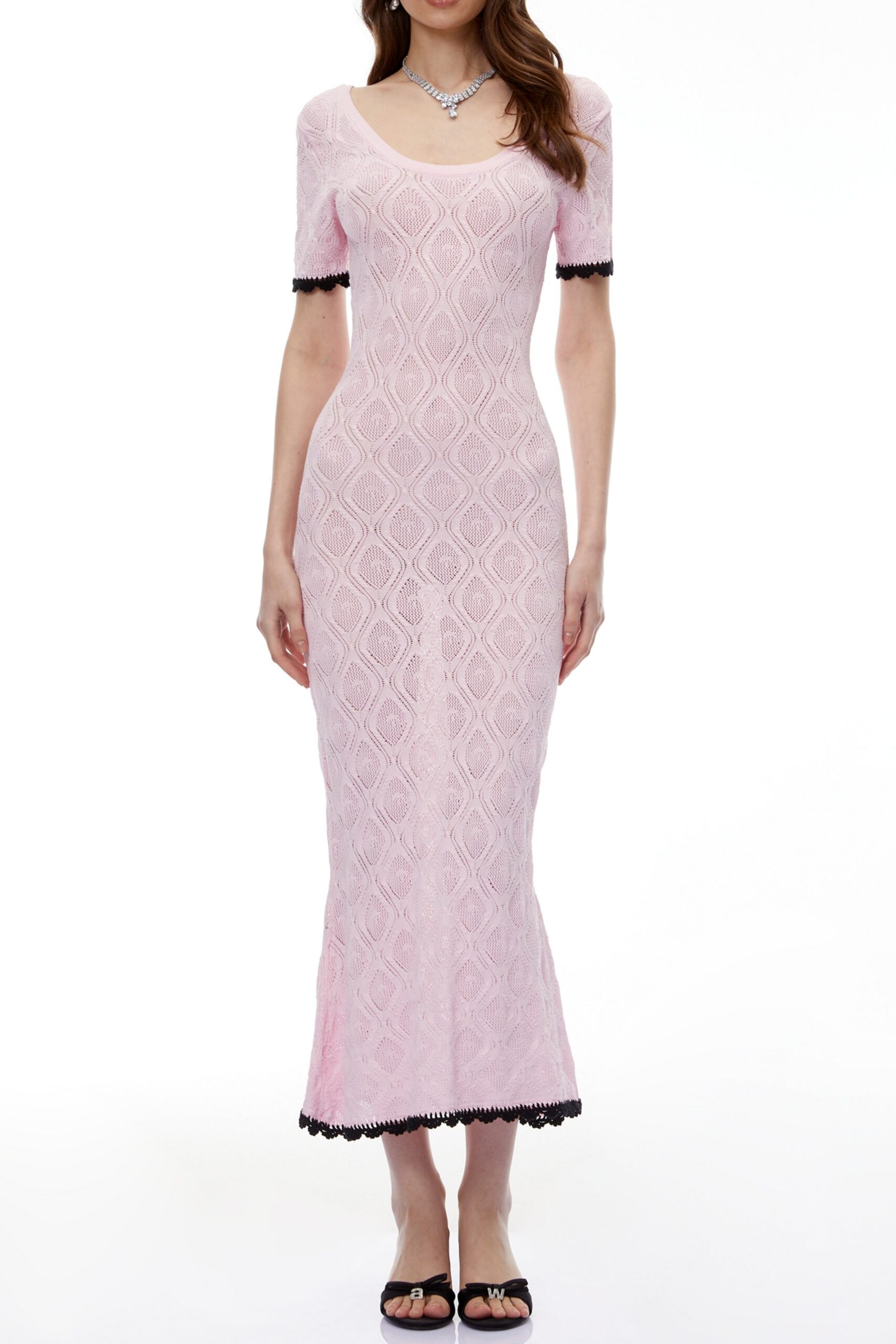 LeucotheaPinkTexturedKnitMidiDress_1 MOLLY PINK TEXTURED KNIT MIDI DRESS FOR WEDDING