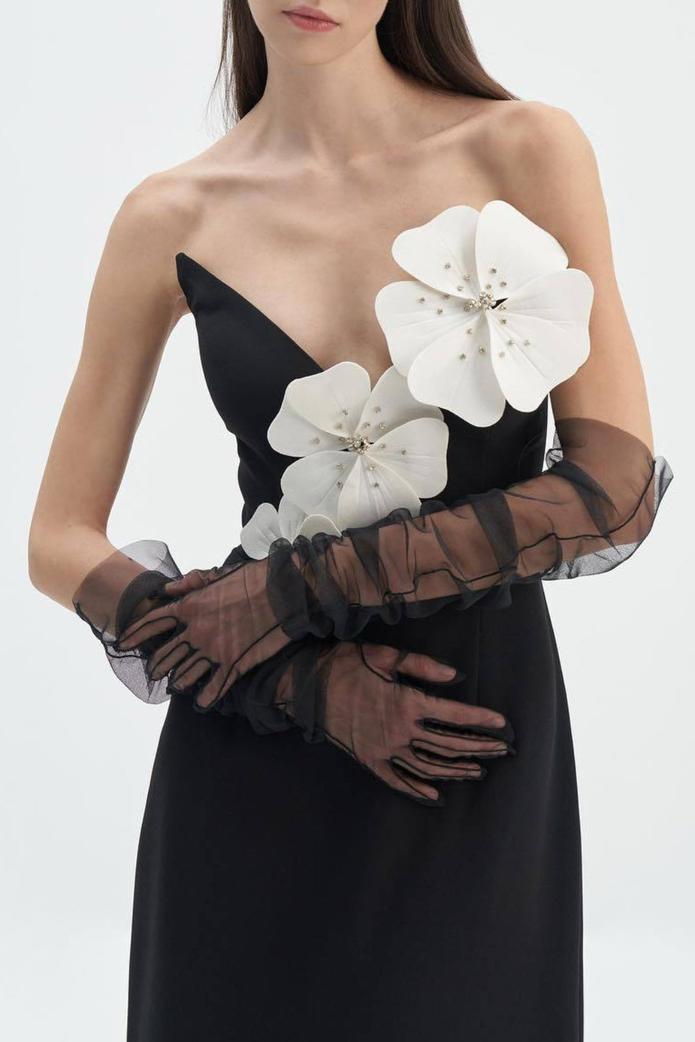 LILITH FLORAL STRAPLESS MAXI BANDAGE DRESS