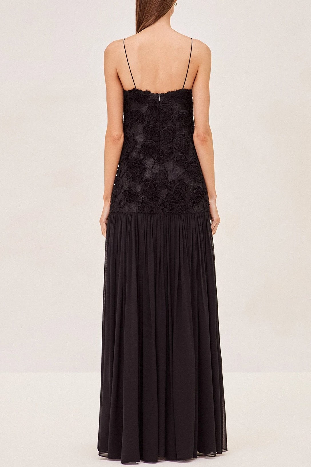 BLACK LILLIE FLORAL RUFFLE MAXI DRESS