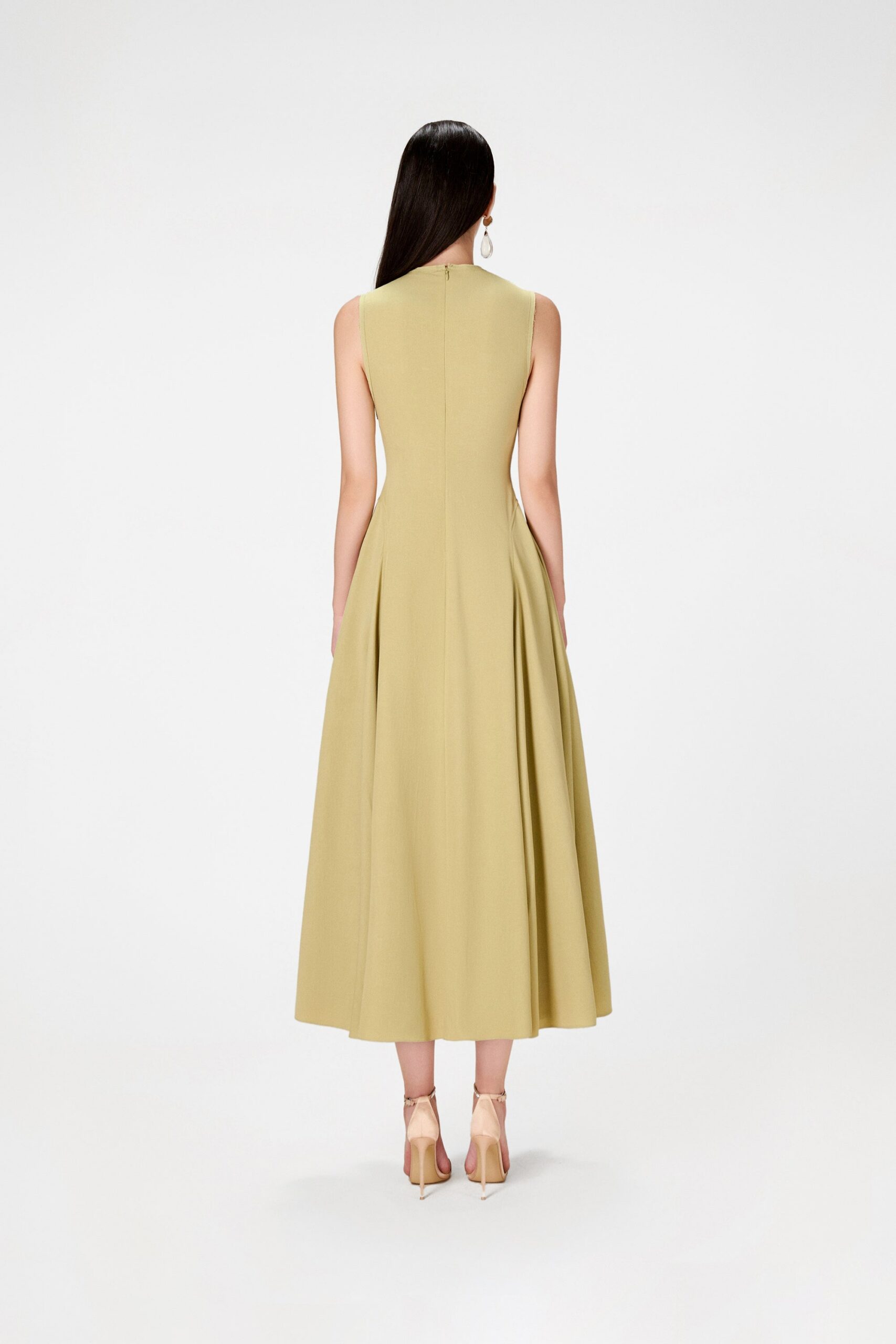 MINT RAW EDGE MIDI DRESS FOR WEDDING GUEST