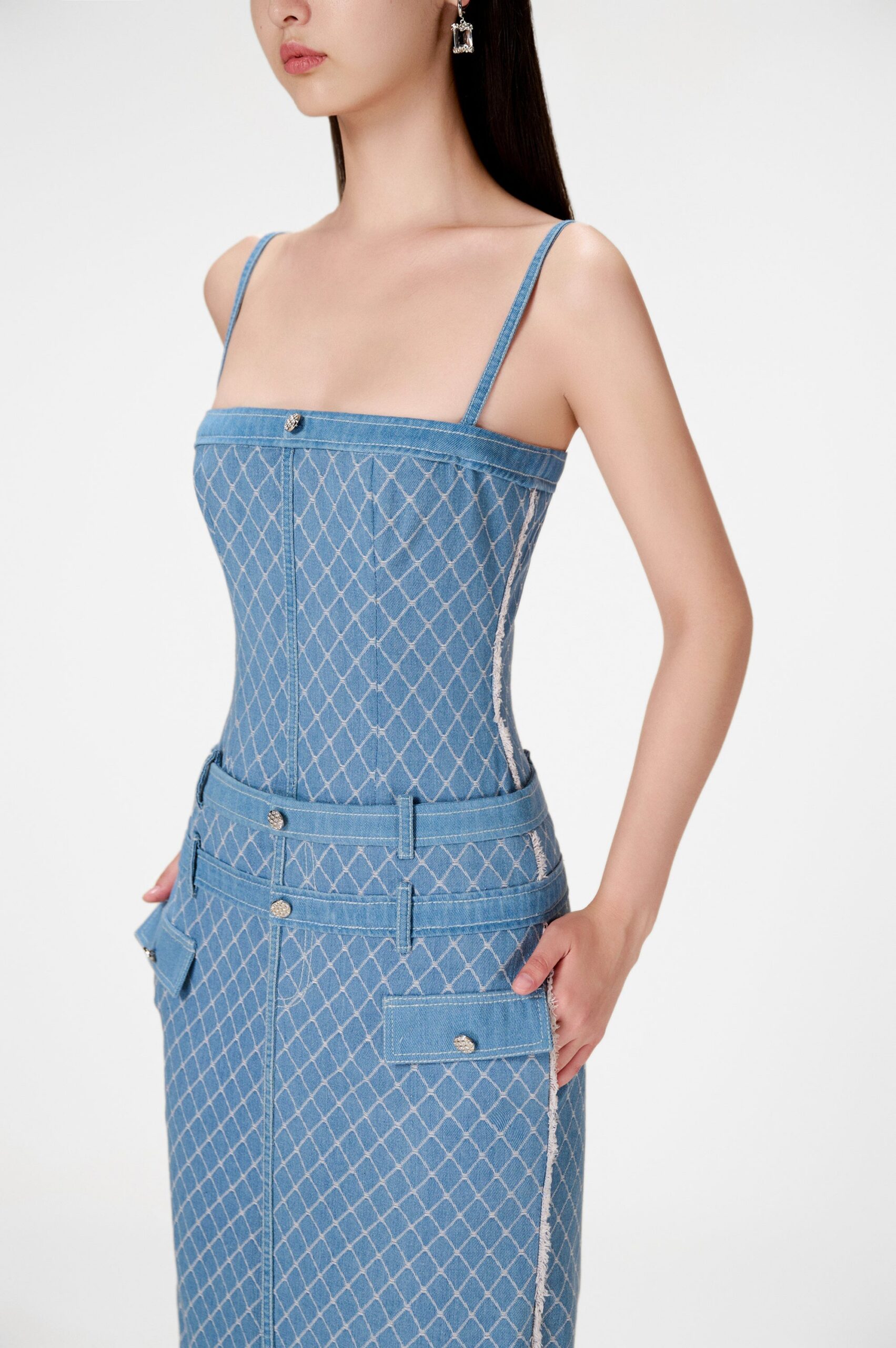 MIDI DENIM STRING DRESS - CASUAL SUMMER