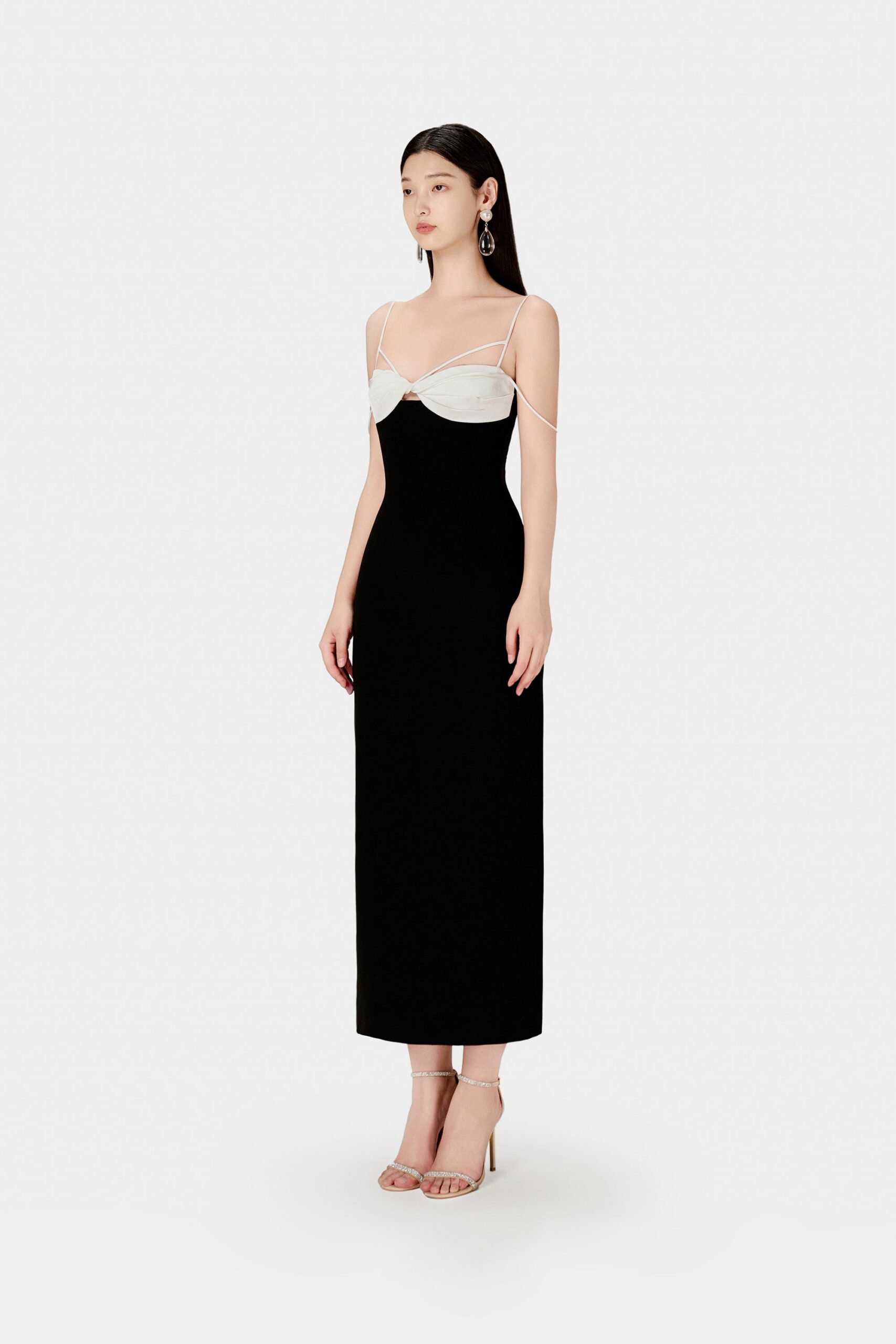 BLACK TWISTED BODYCON MINI DRESS