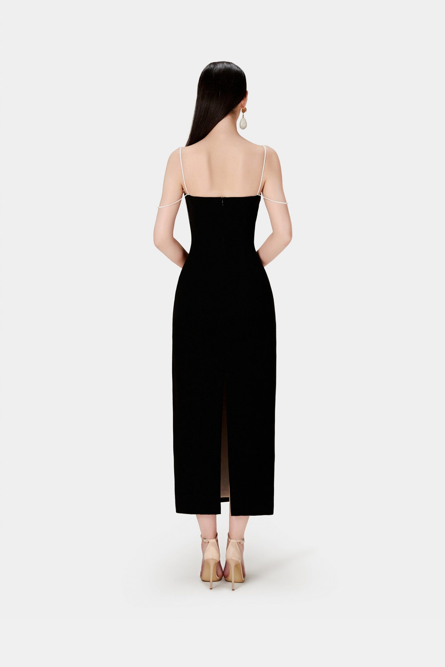 BLACK TWISTED BODYCON MINI DRESS