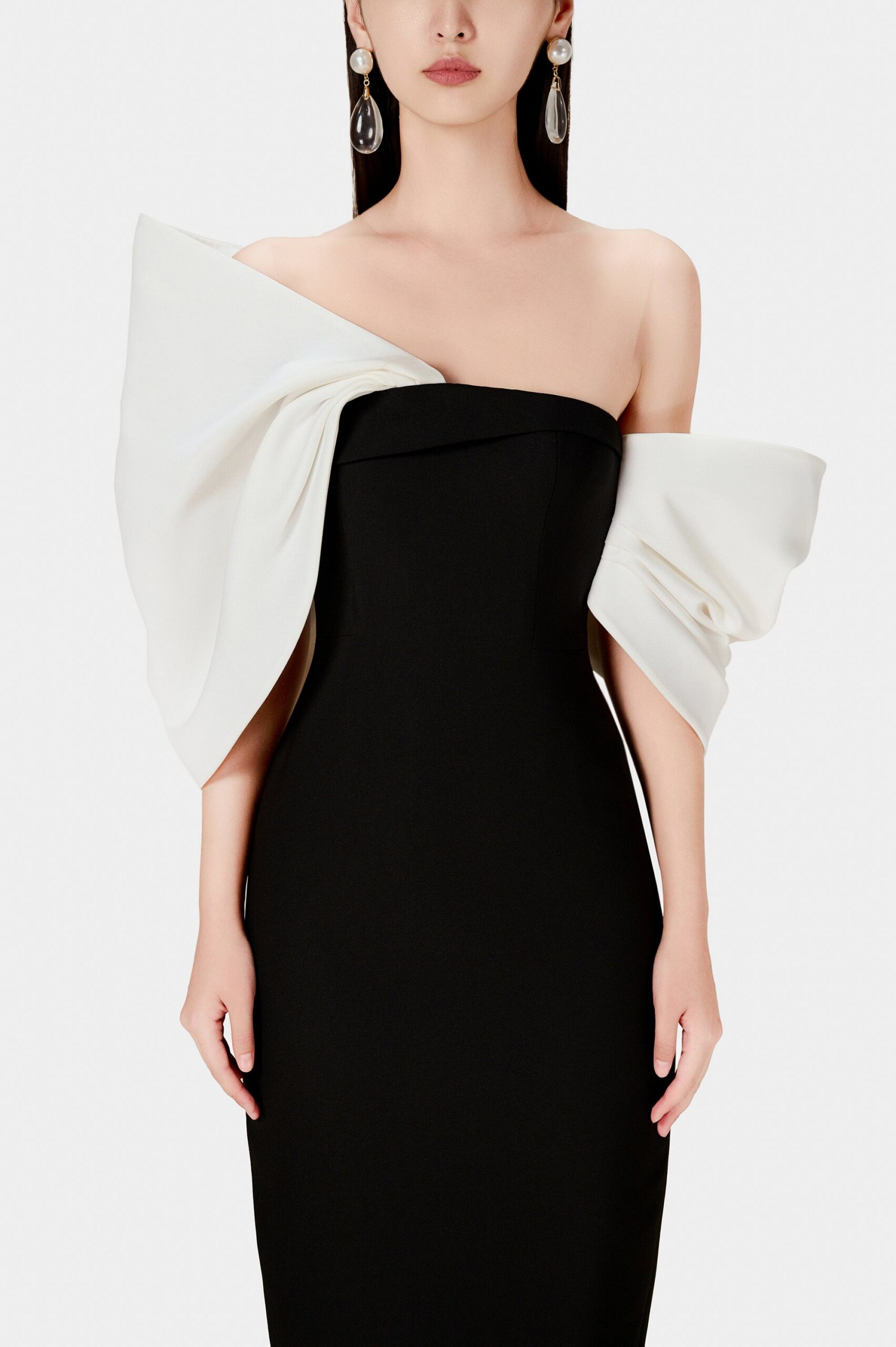 BLACK BIG BOW PARTY DRESS
