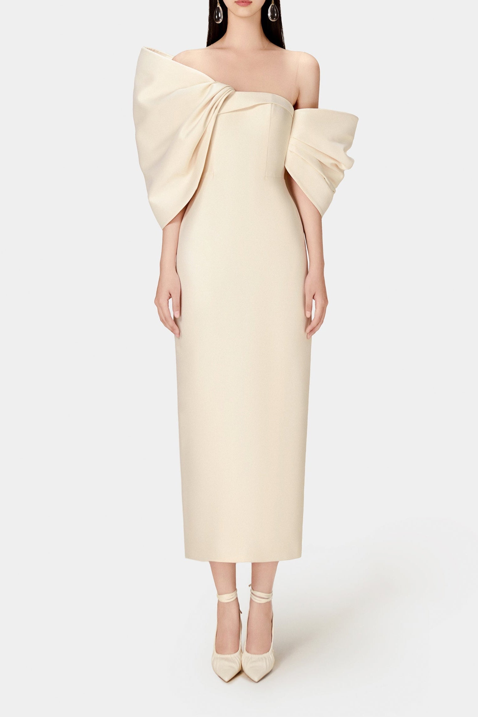 IVORY BIG BOW PARTY DRESS