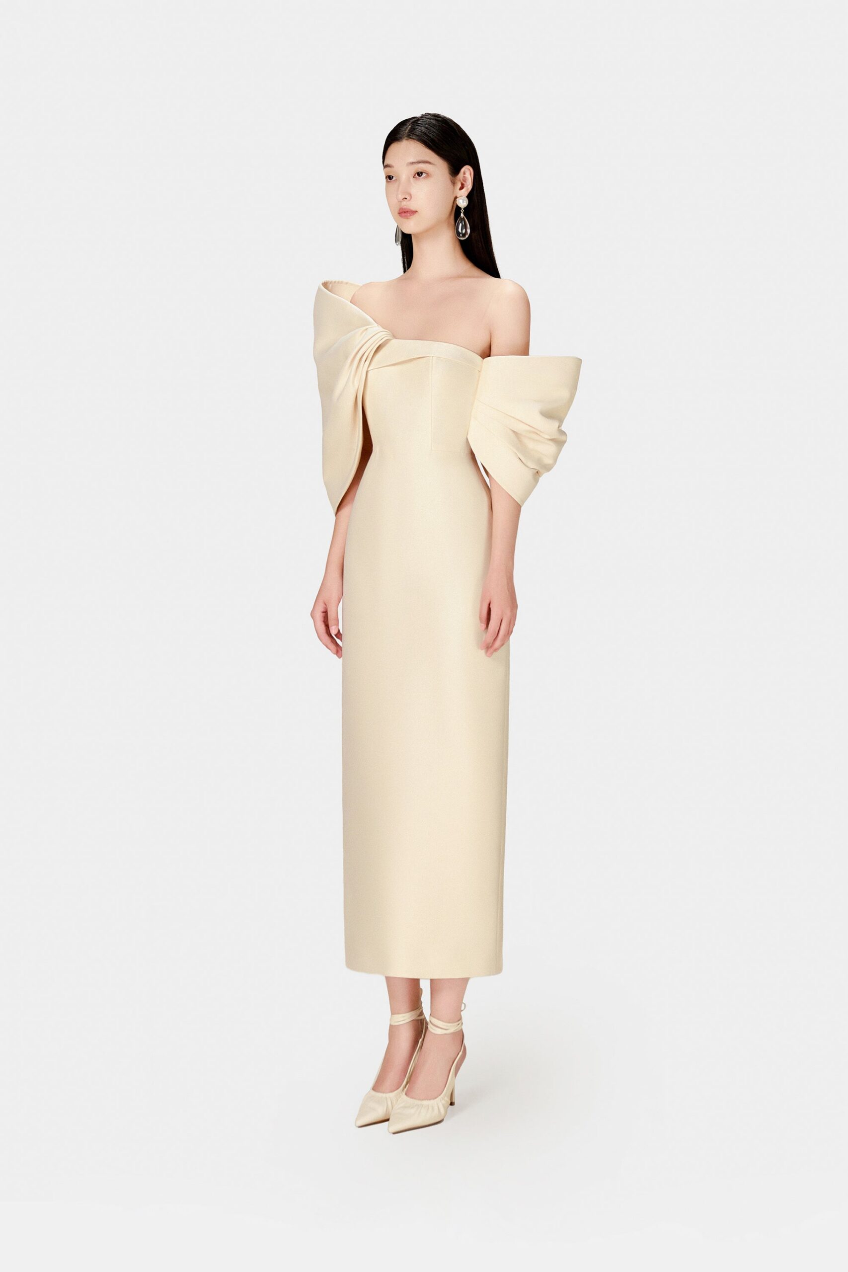 IVORY BIG BOW PARTY DRESS