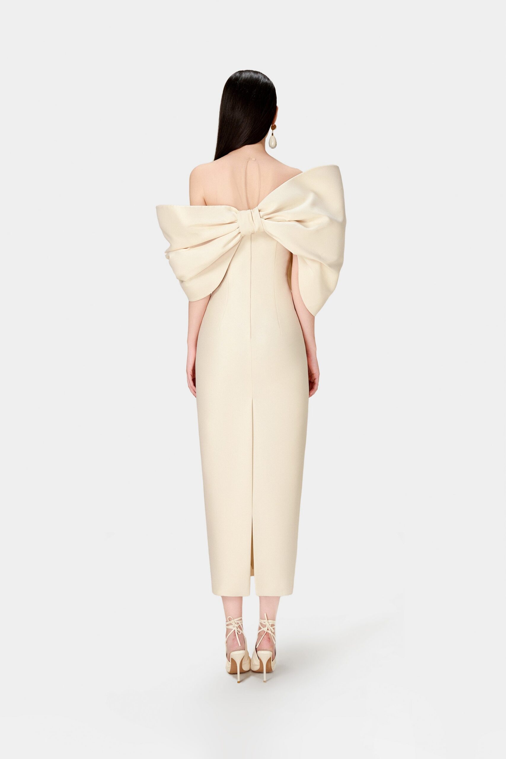 IVORY BIG BOW PARTY DRESS