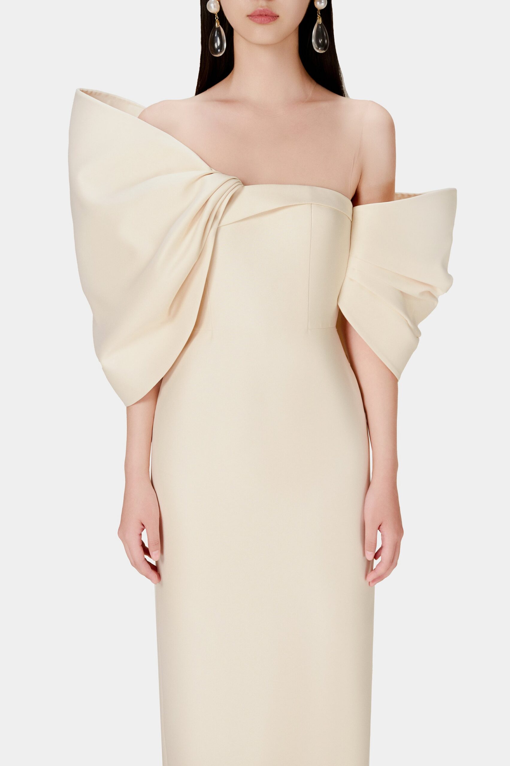 IVORY BIG BOW PARTY DRESS