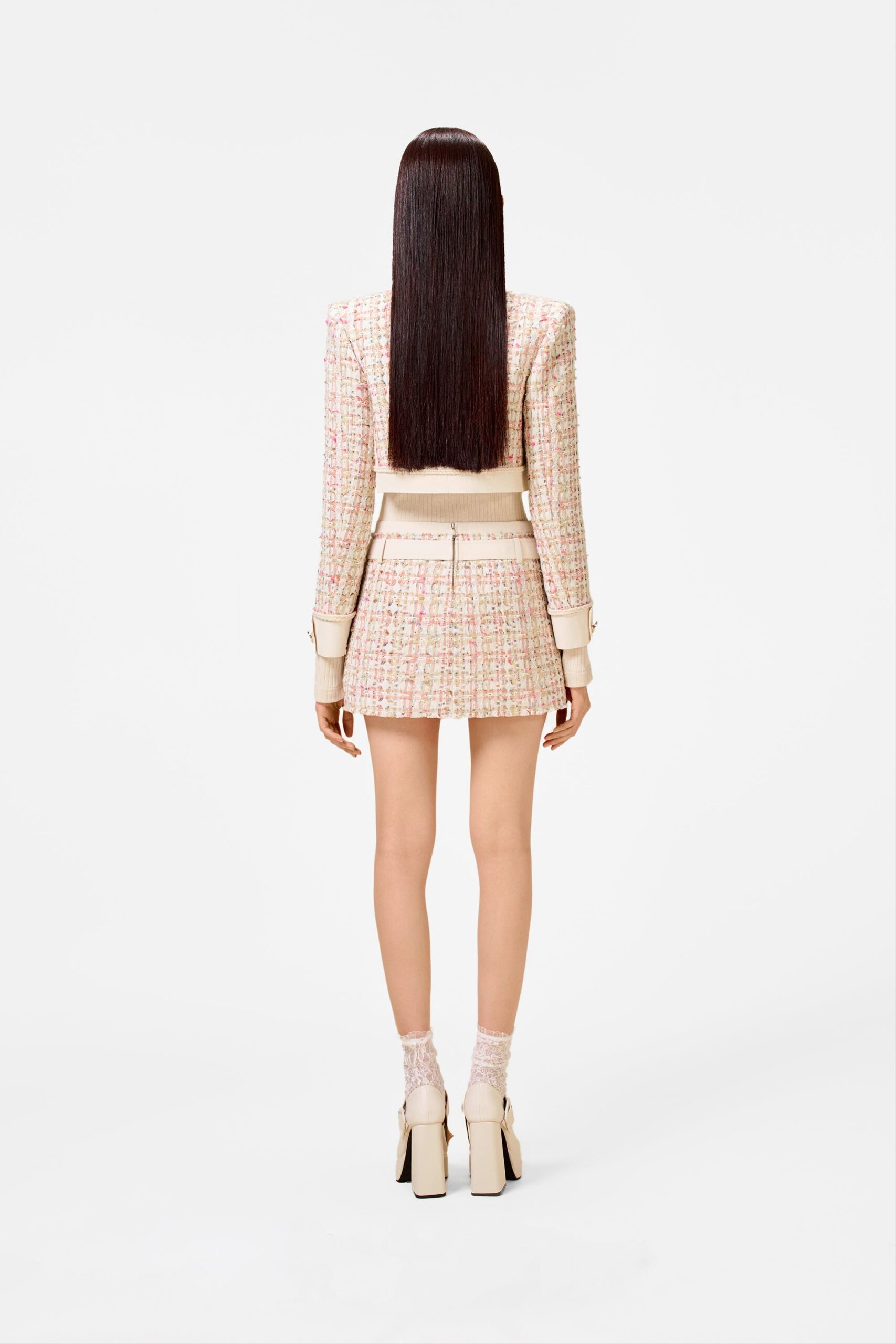 PINK TWEED JACKET FOR WOMEN CHIC BLAZER