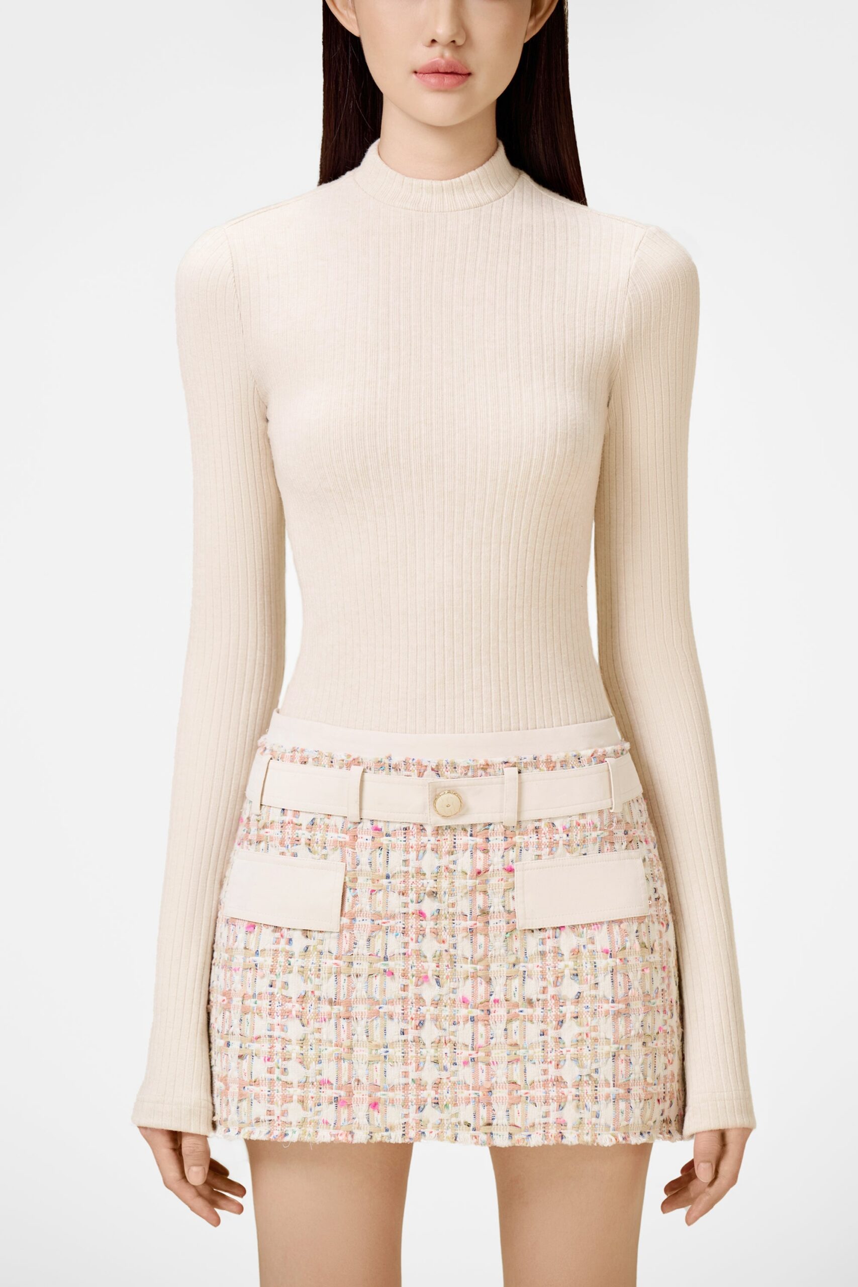 PINK TWEED MINI SKIRT FOR PARTY