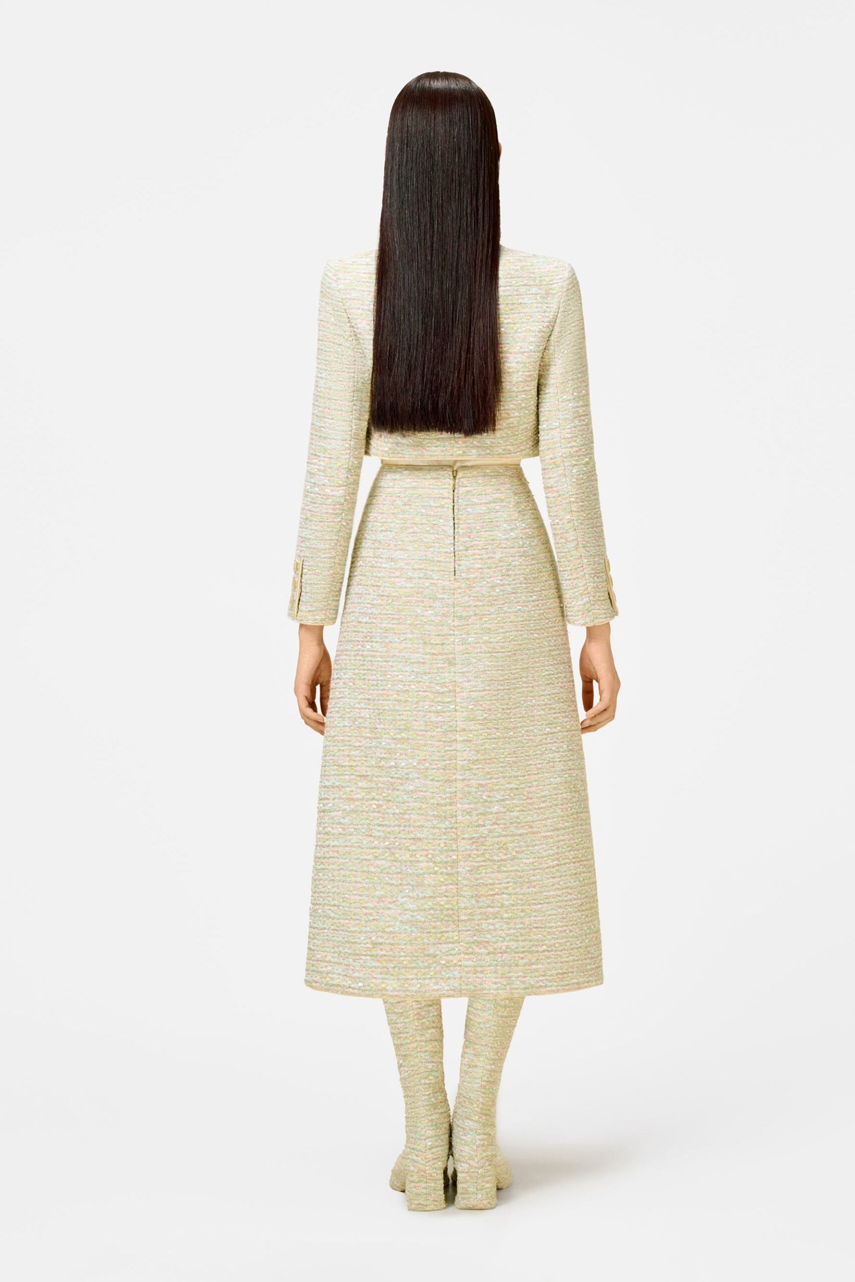 MINT TWEED JACKET SET WEDDING GUEST DRESS