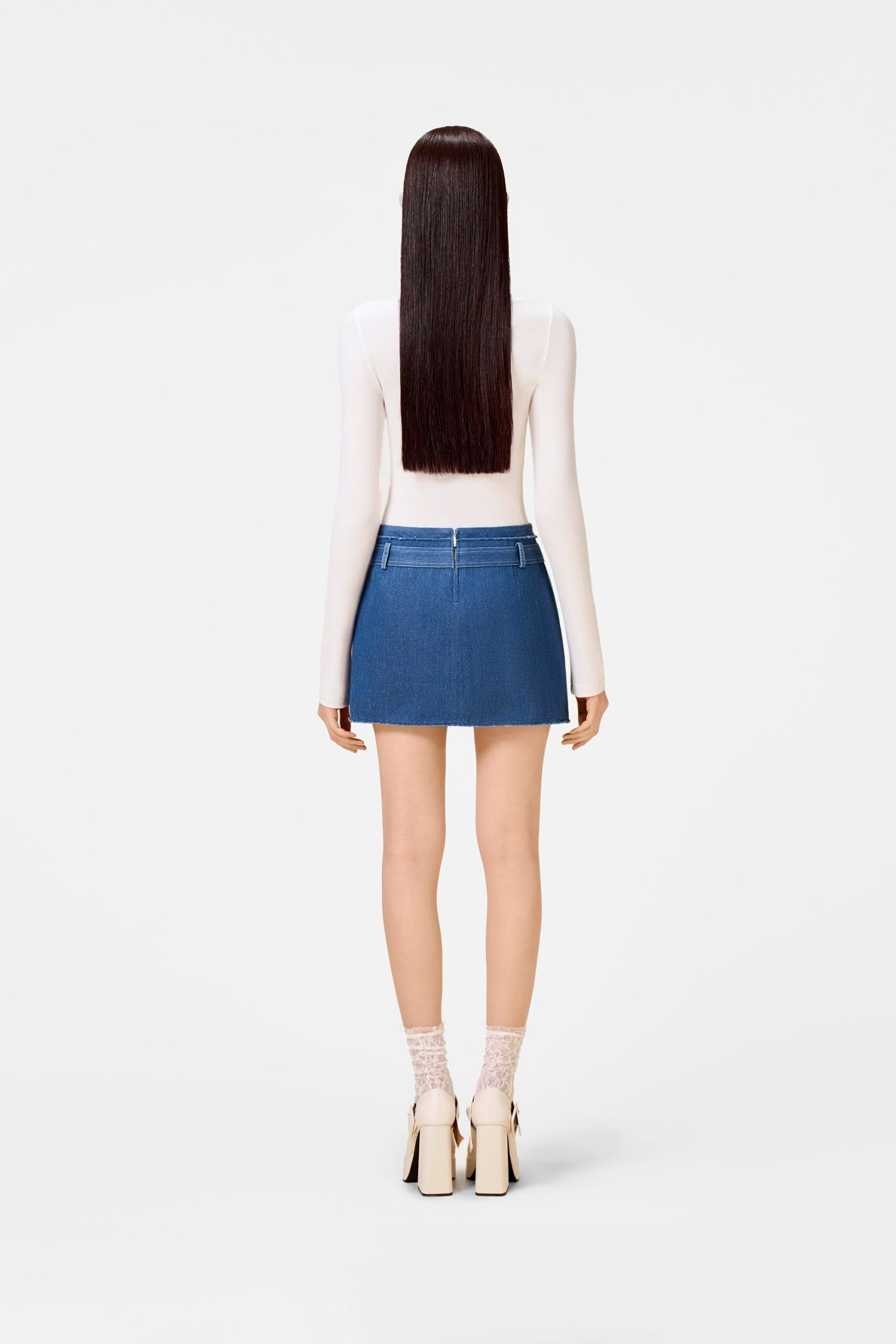 CLASSIC DENIM TWEED MINI SKIRT FOR PARTY