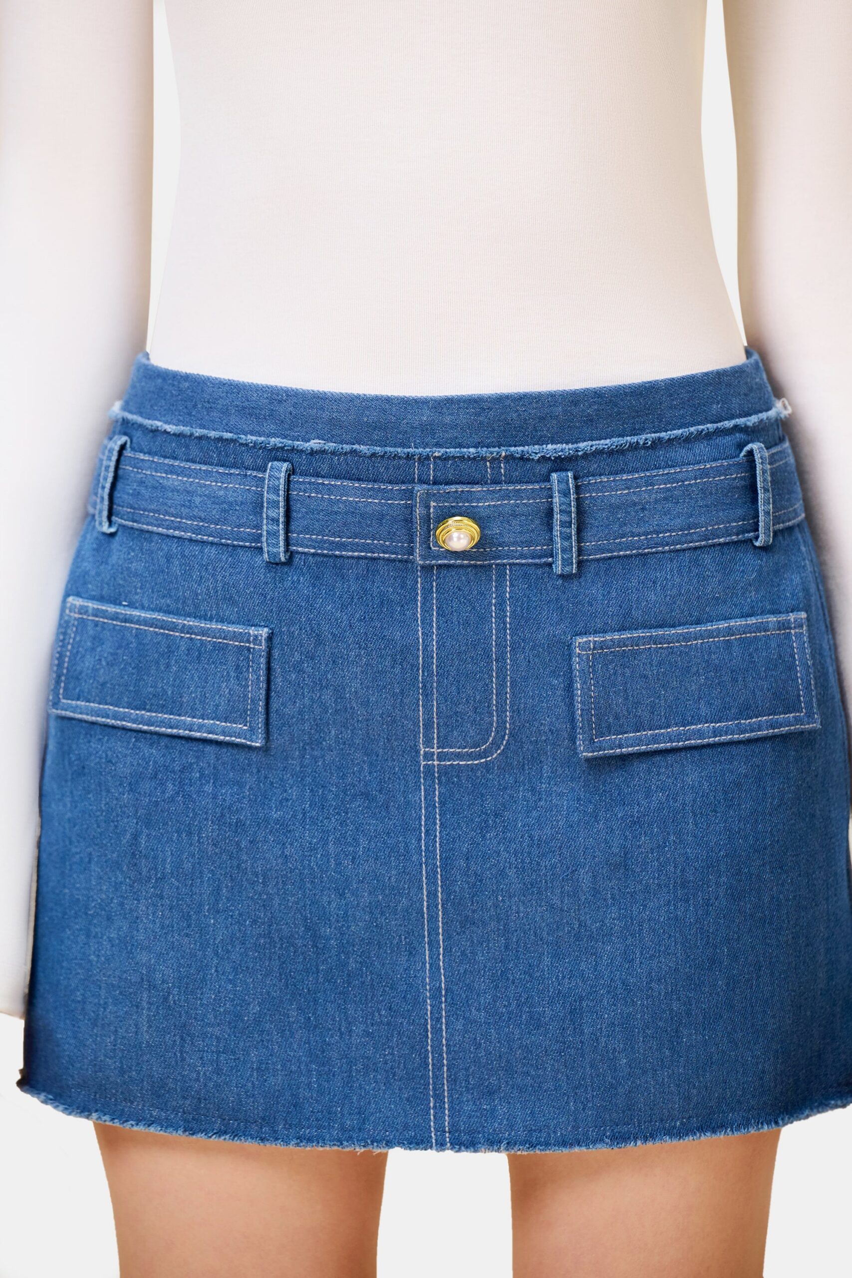 CLASSIC DENIM TWEED MINI SKIRT FOR PARTY