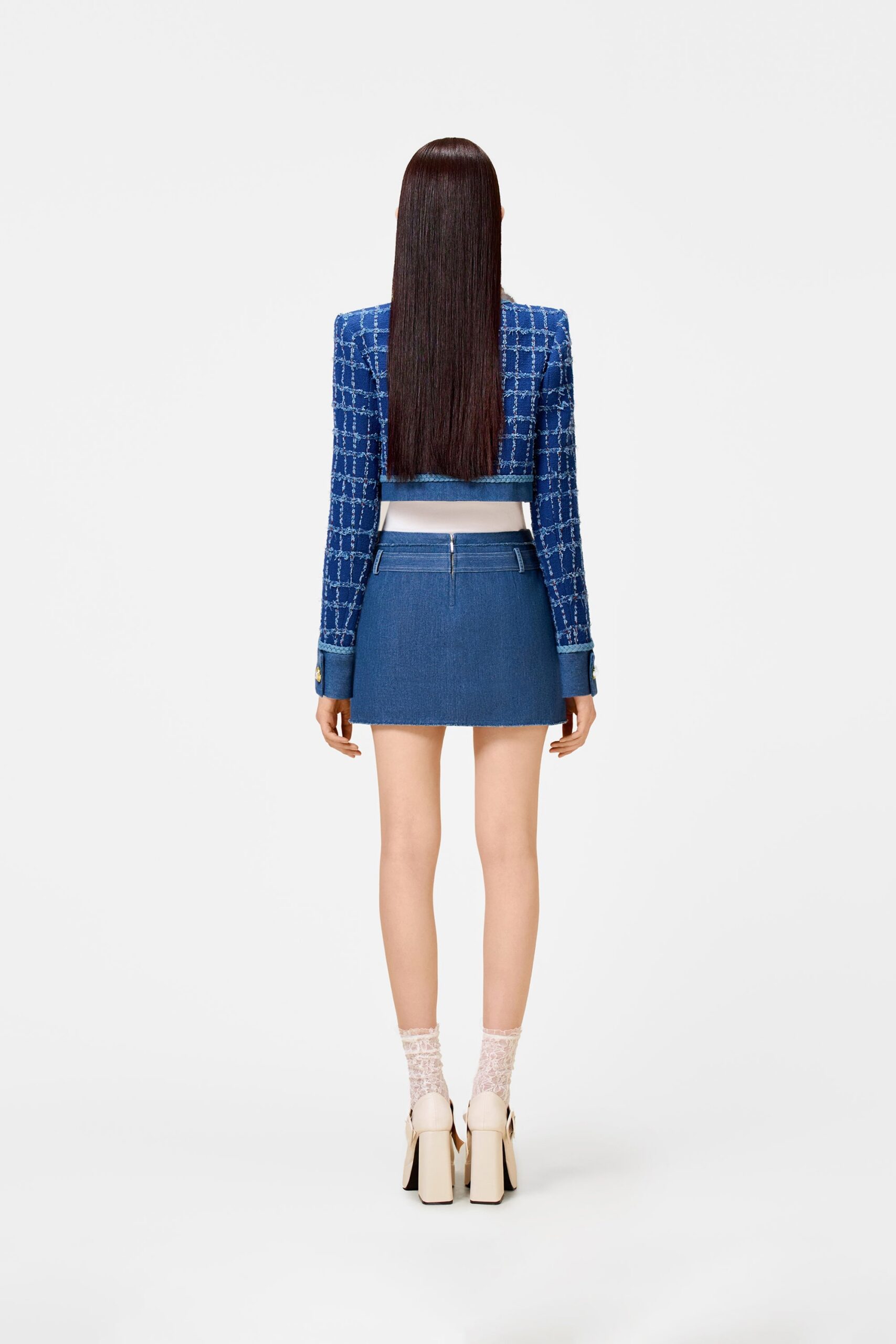DENIM BLUE TWEED BLAZER FOR EVENTS